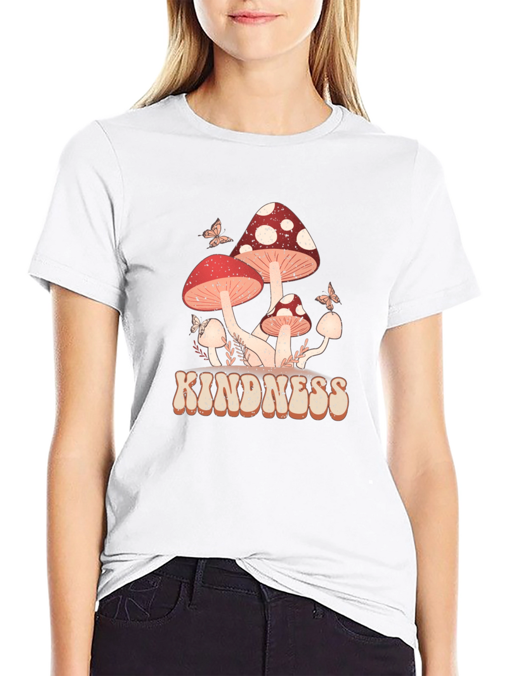 Kindness Mushroom Graphic T-Shirt - Black