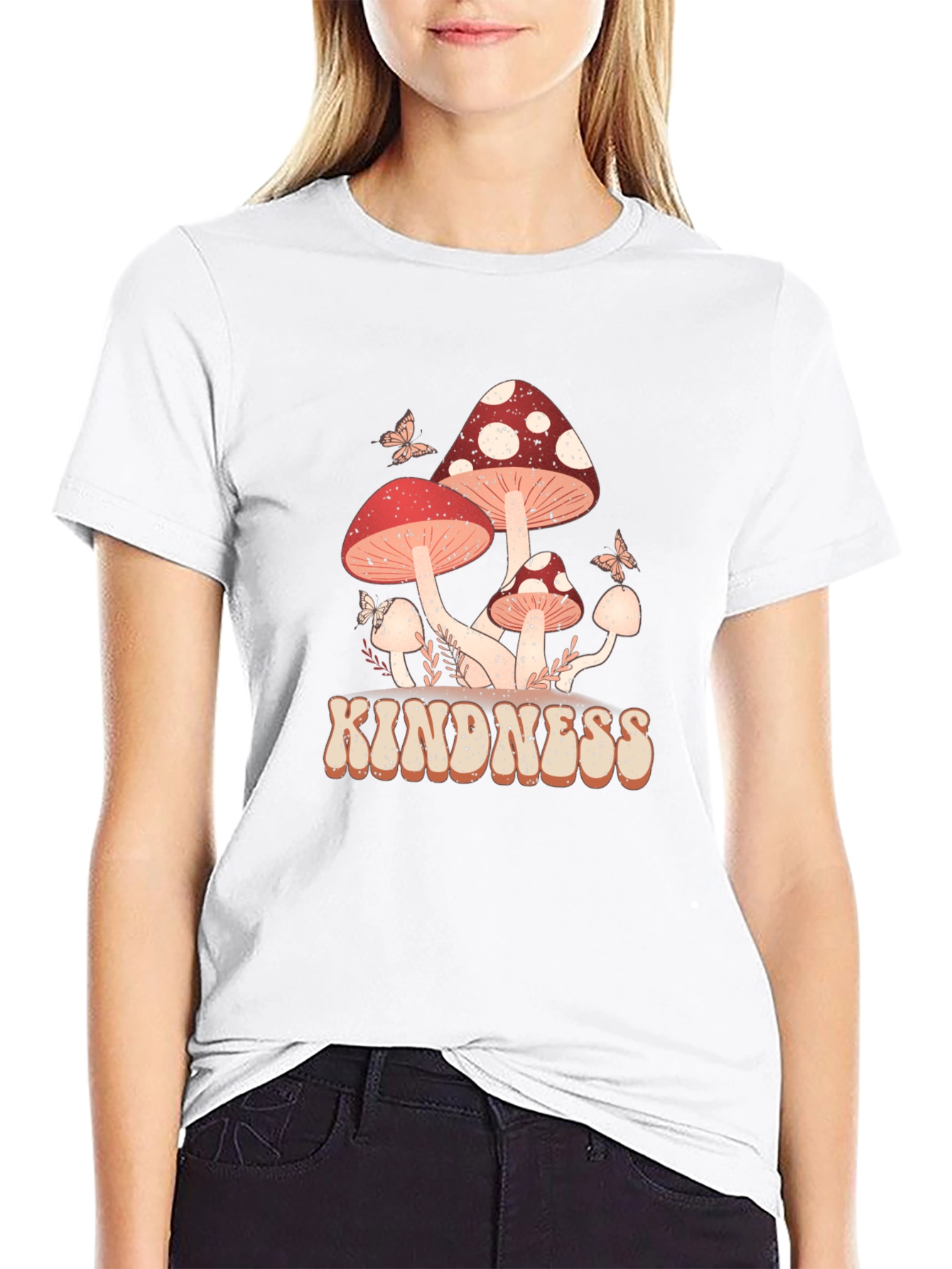 Kindness Mushroom Graphic T-Shirt - Black