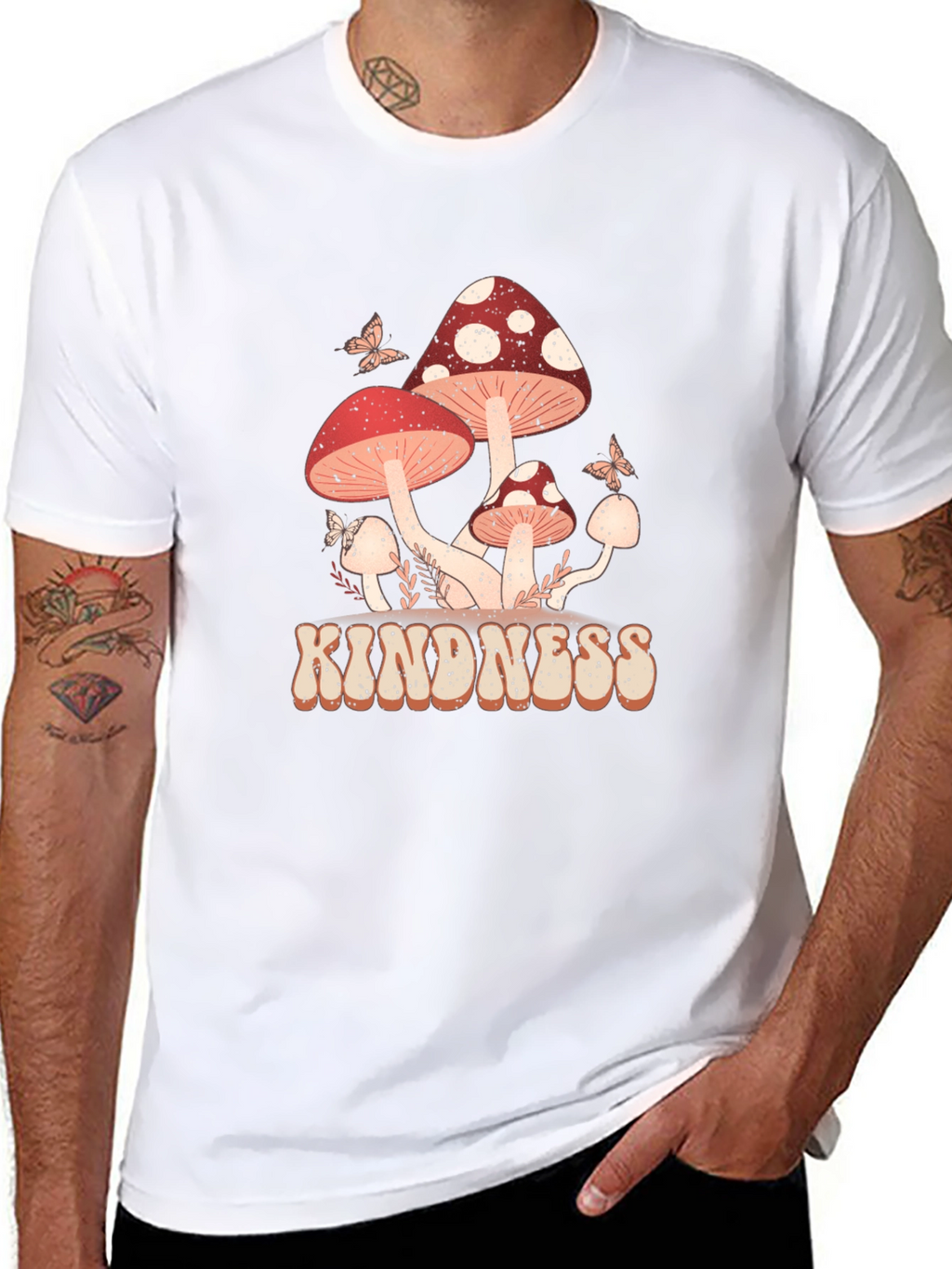 Kindness Mushroom Graphic T-Shirt - Black