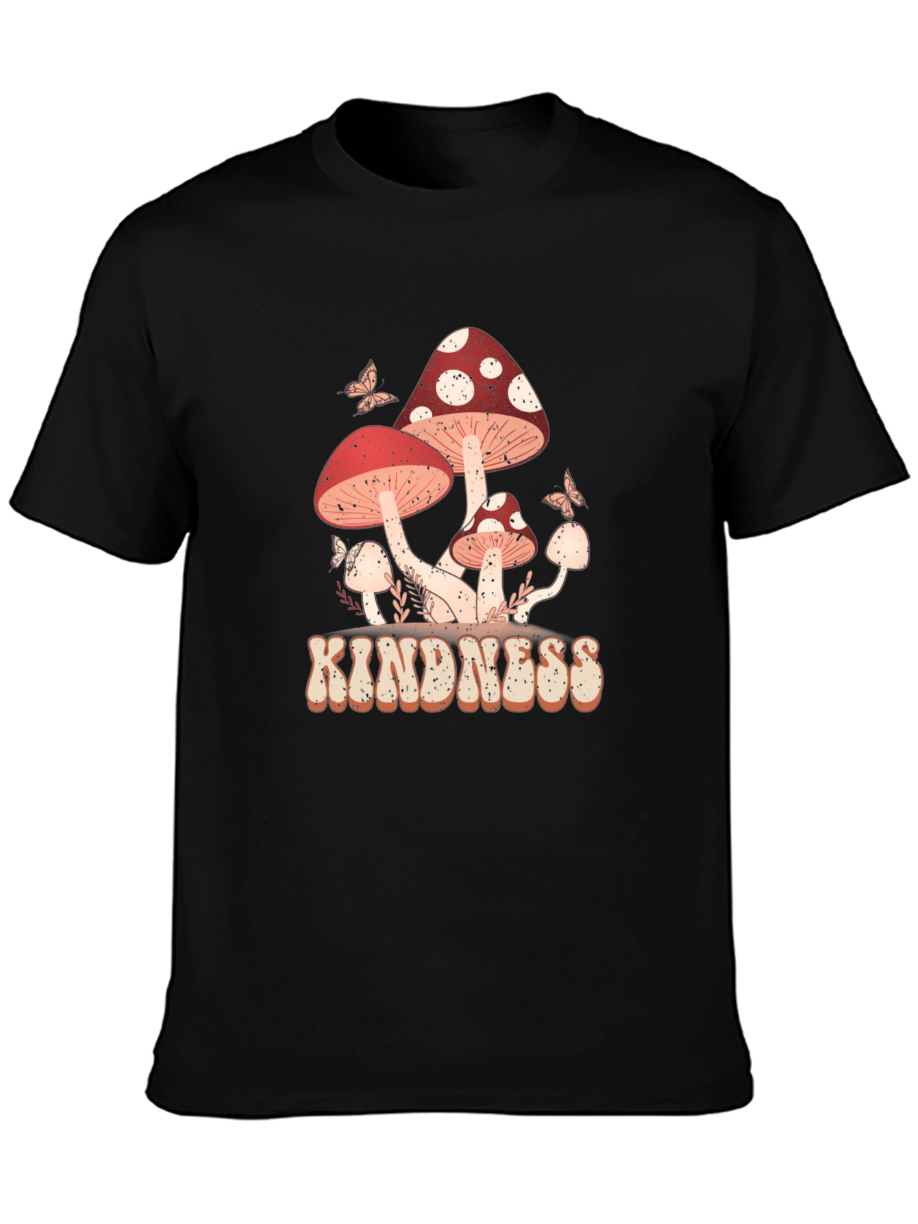 Kindness Mushroom Graphic T-Shirt - Black
