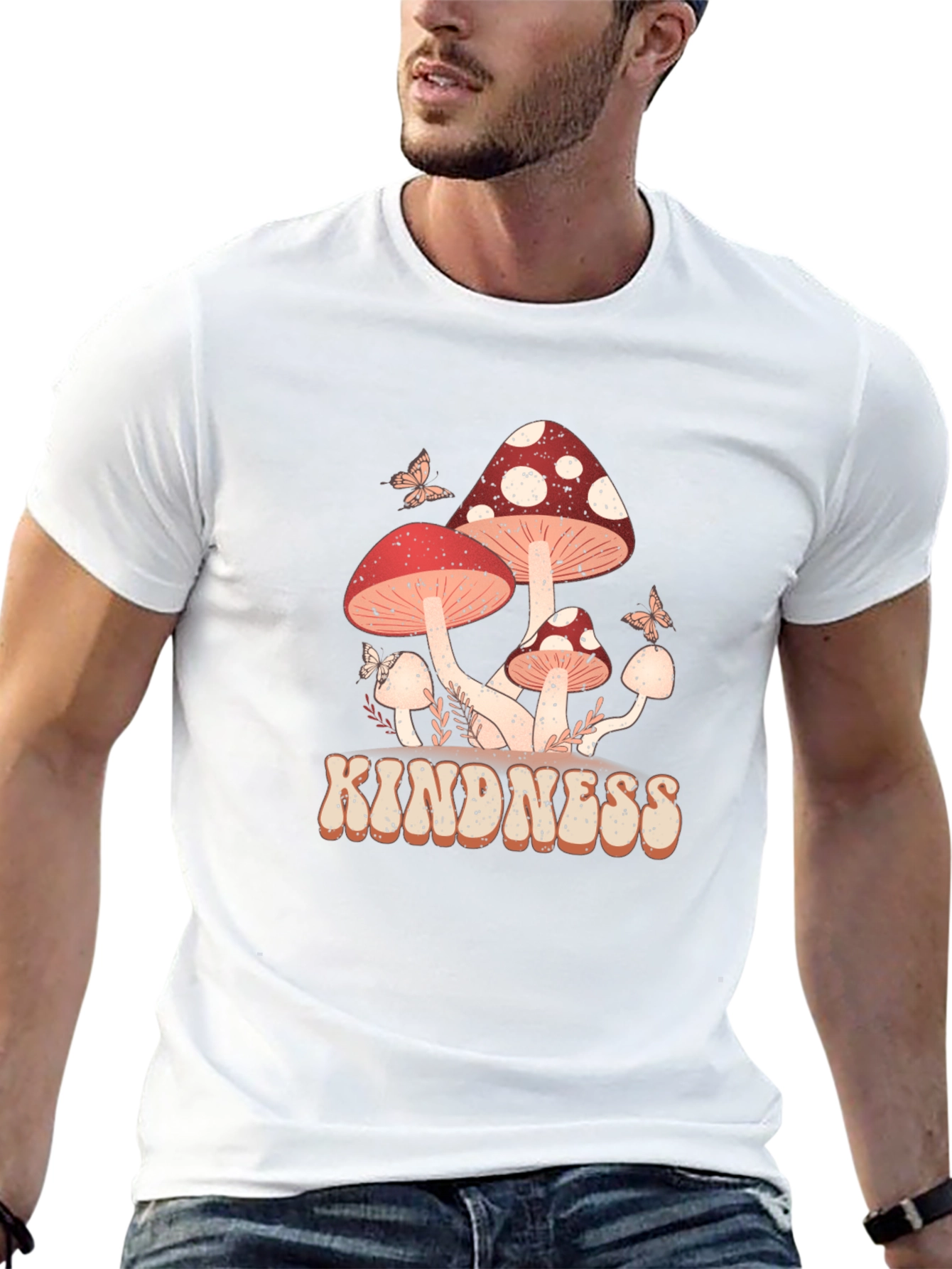 Kindness Mushroom Graphic T-Shirt - Black