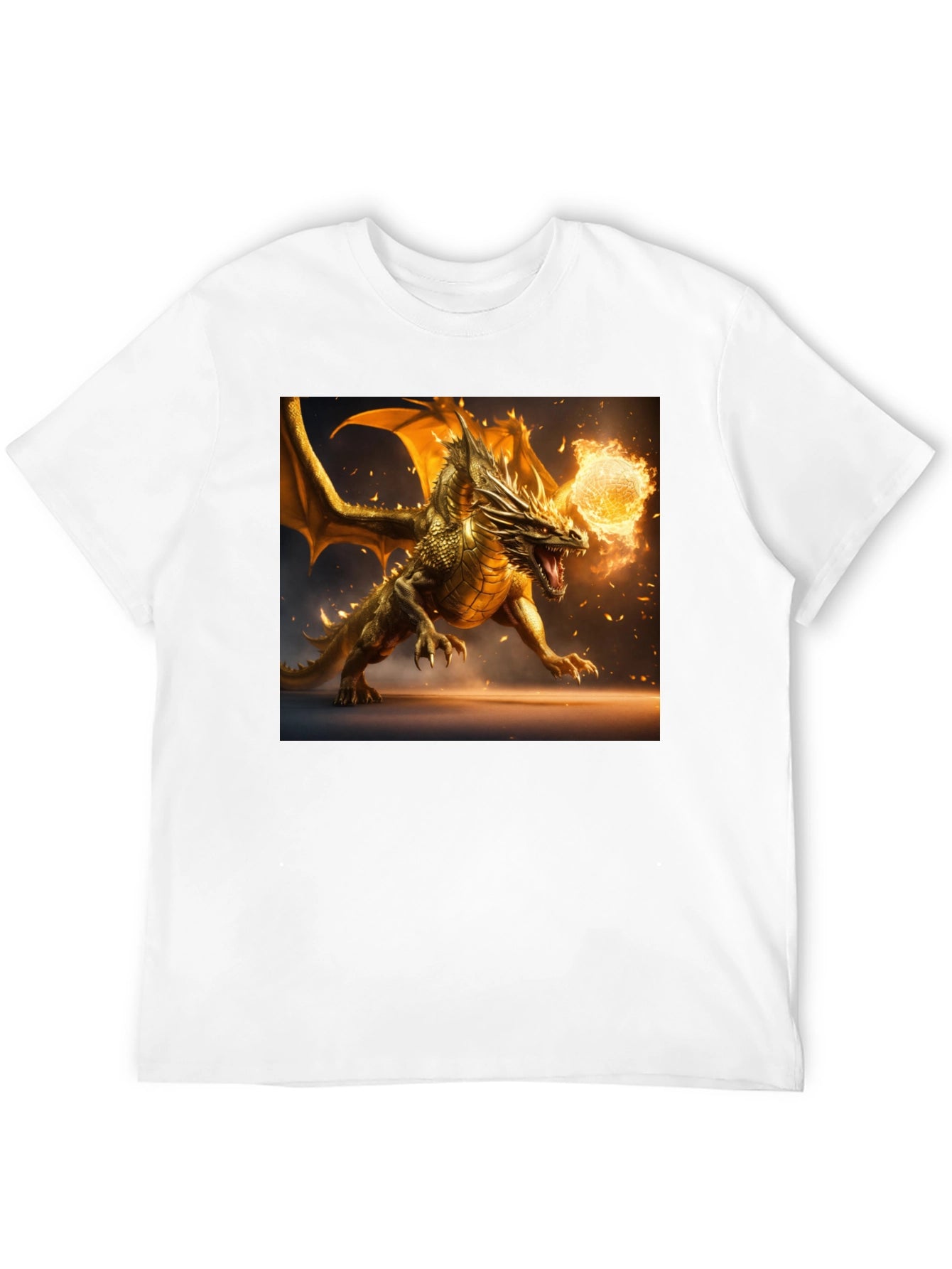 Dragon Fireball Graphic Black T-Shirt