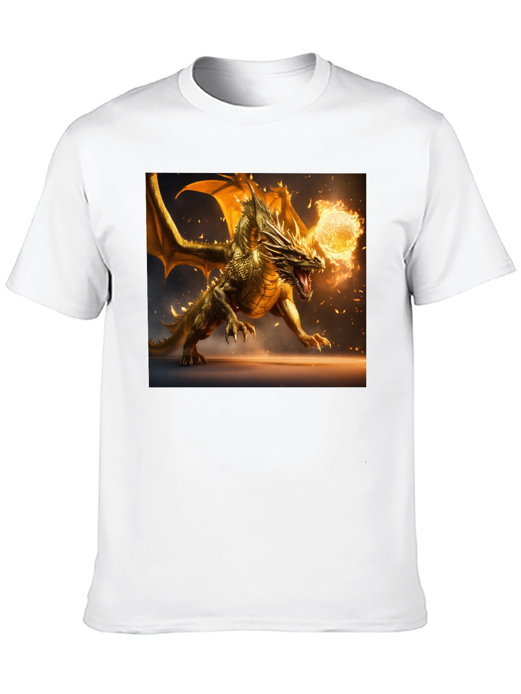 Dragon Fireball Graphic Black T-Shirt