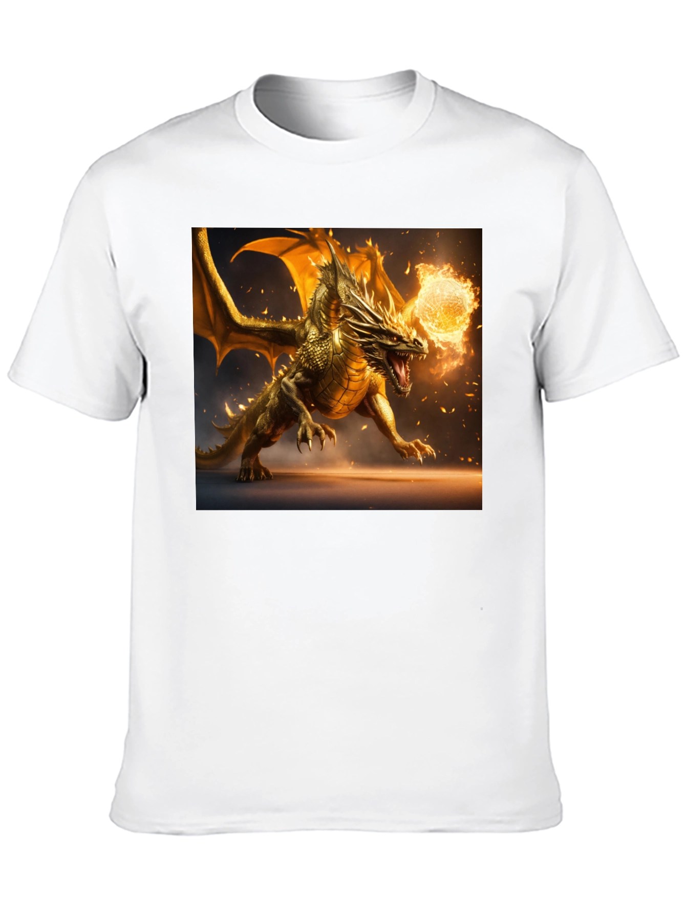 Dragon Fireball Graphic Black T-Shirt