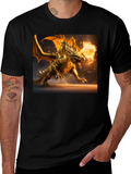 Dragon Fireball Graphic Black T-Shirt