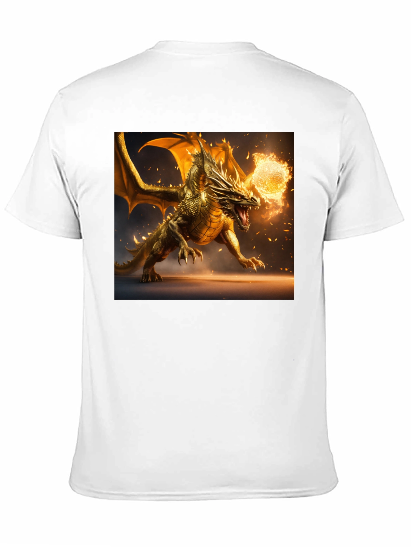 Dragon Fireball Graphic Black T-Shirt