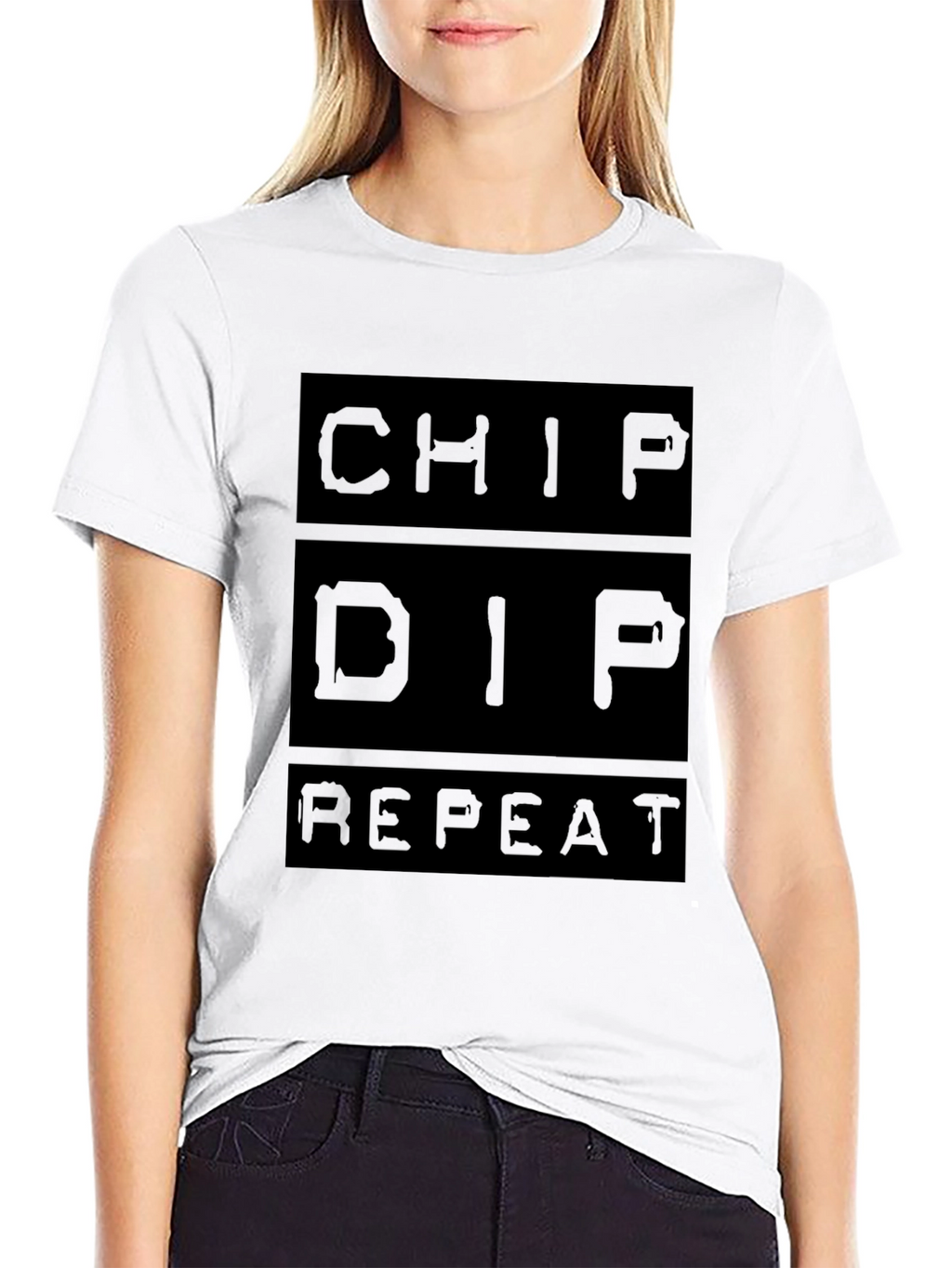 Chip Dip Repeat Graphic Tee - Black