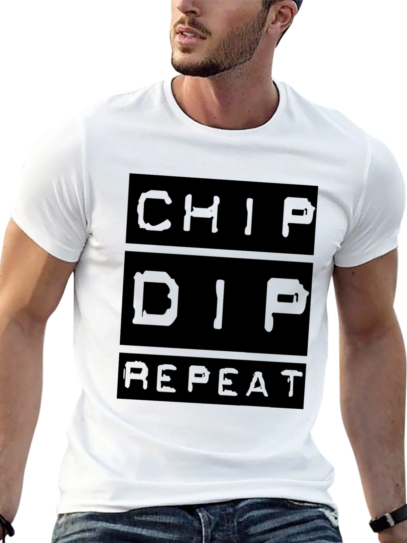 Chip Dip Repeat Graphic Tee - Black
