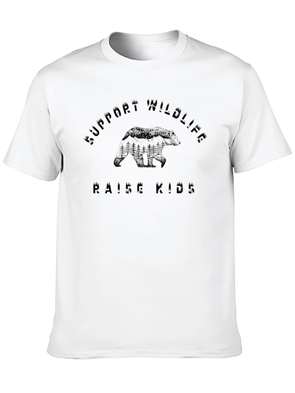 Support Wildlife Raise Kids Black T-Shirt