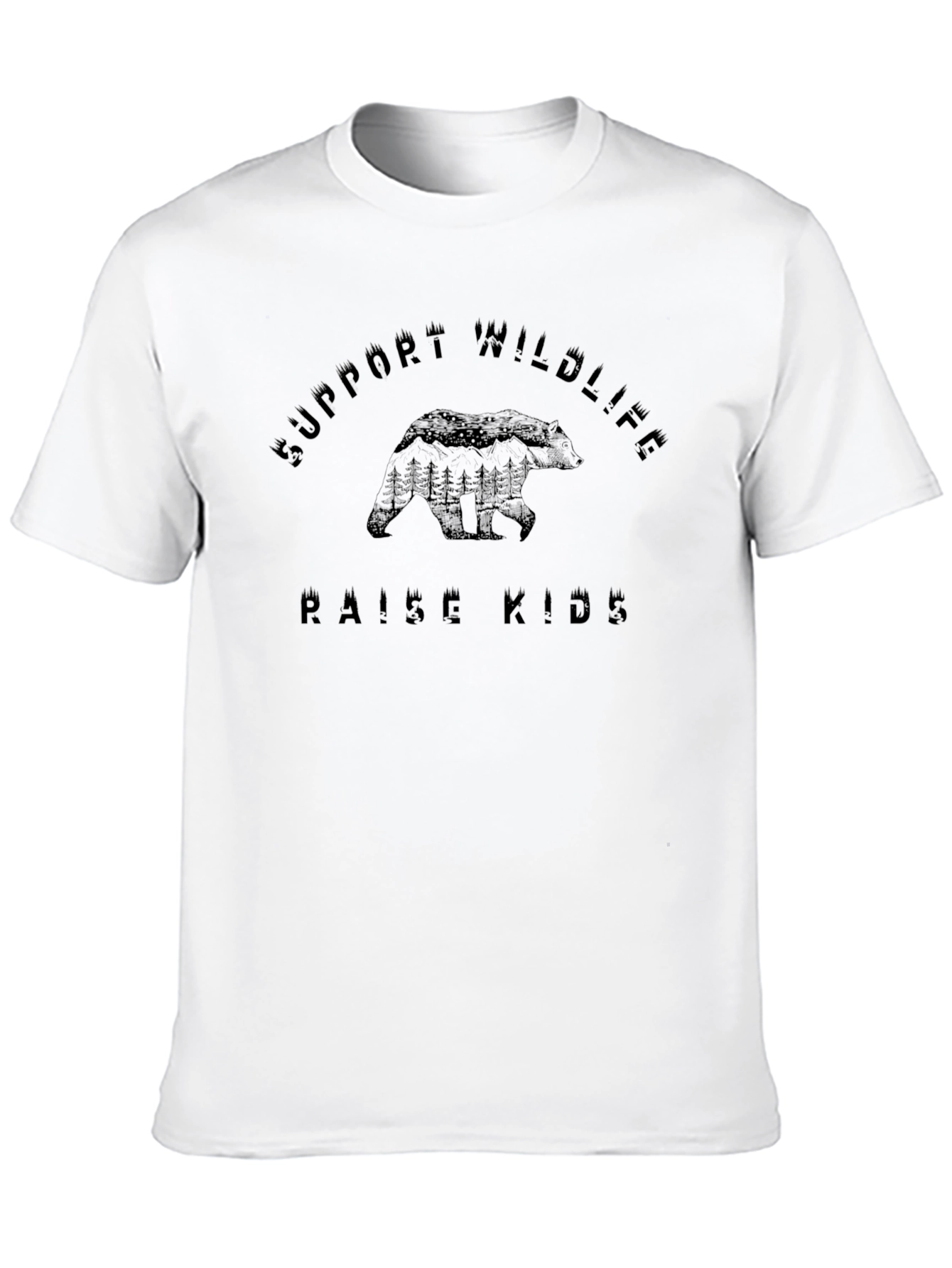 Support Wildlife Raise Kids Black T-Shirt