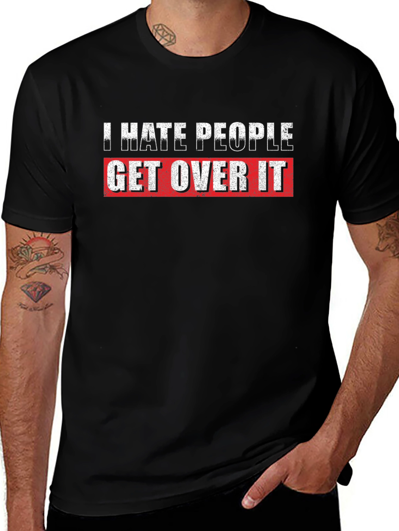 I Hate People Get Over It Graphic T-Shirt