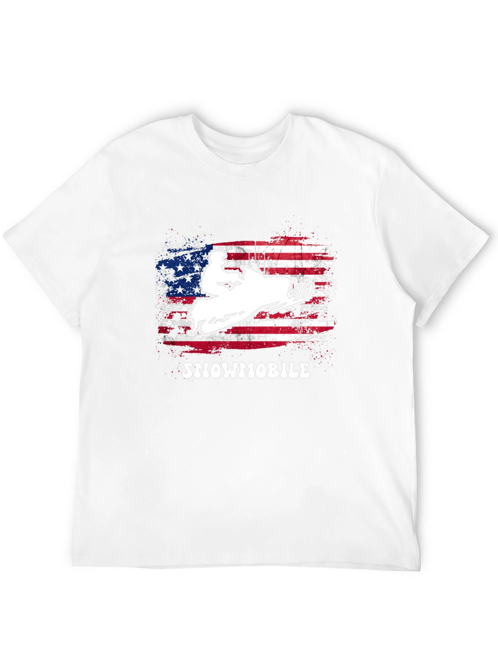 American Flag Snowmobile Graphic T-Shirt