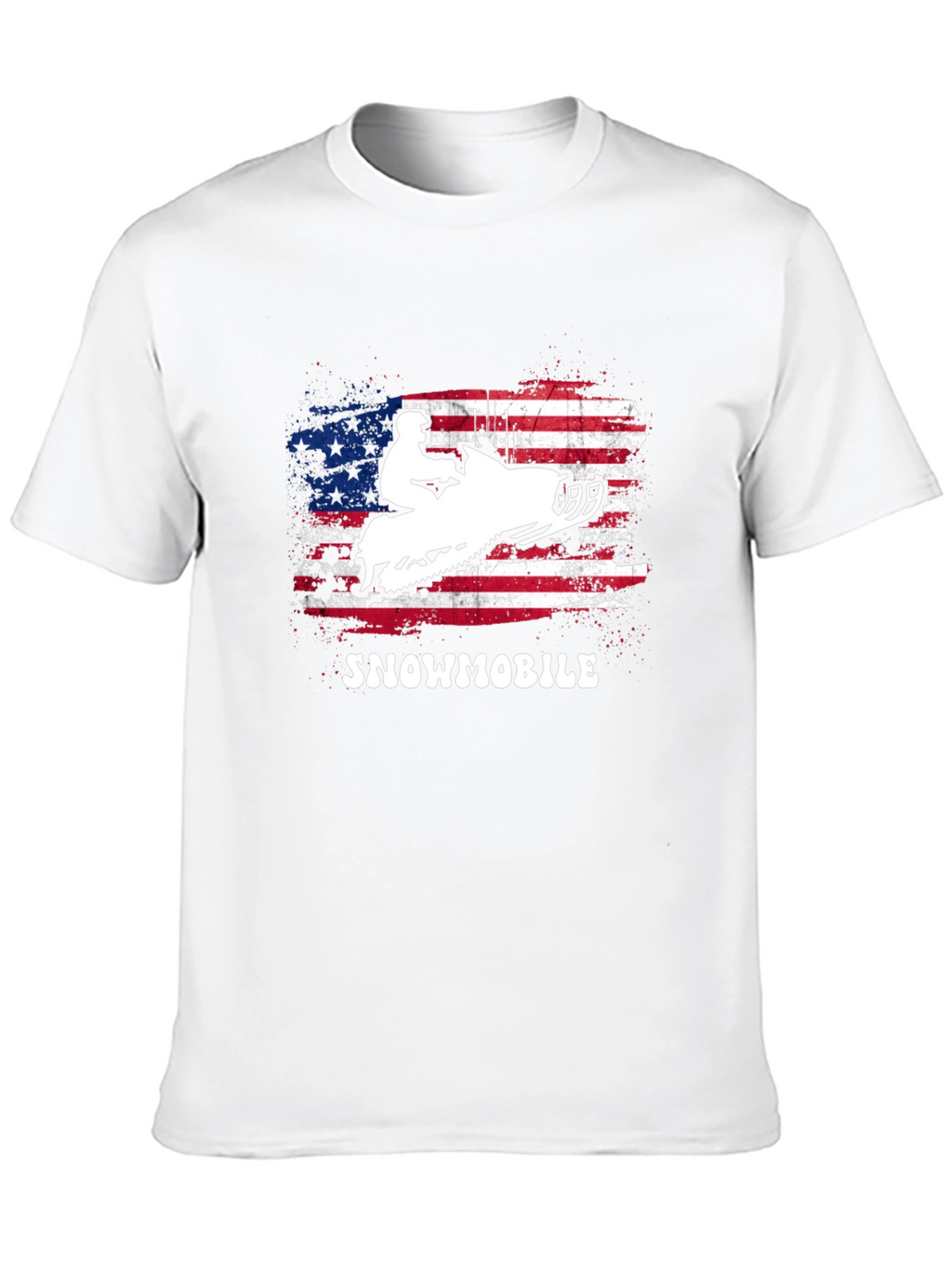 American Flag Snowmobile Graphic T-Shirt