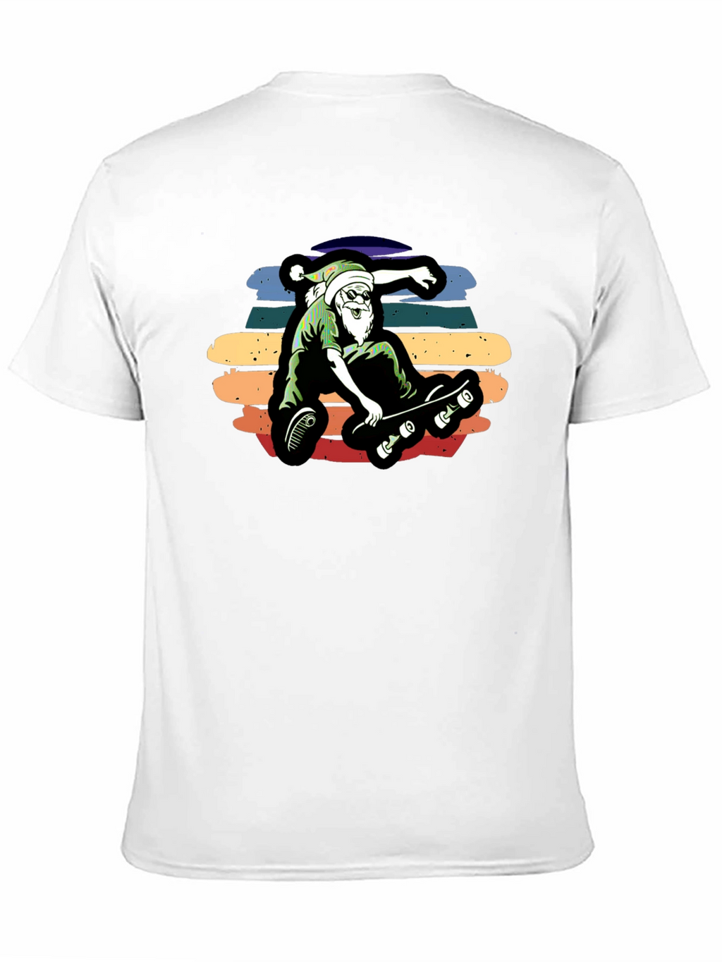 Skateboarding Santa Graphic Tee - Black