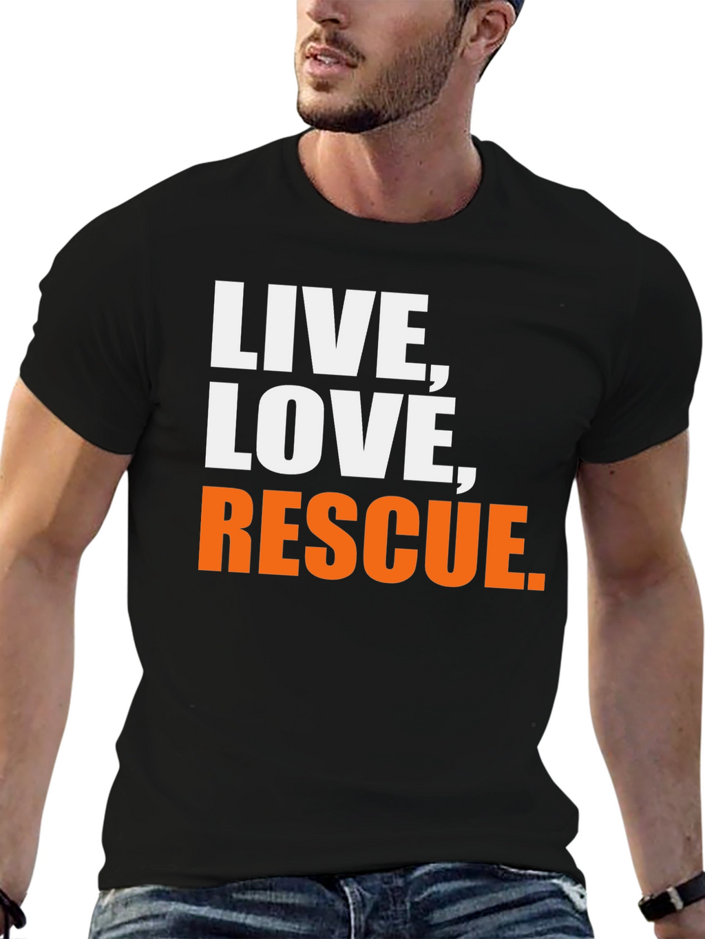 Live Love Rescue Black T-Shirt