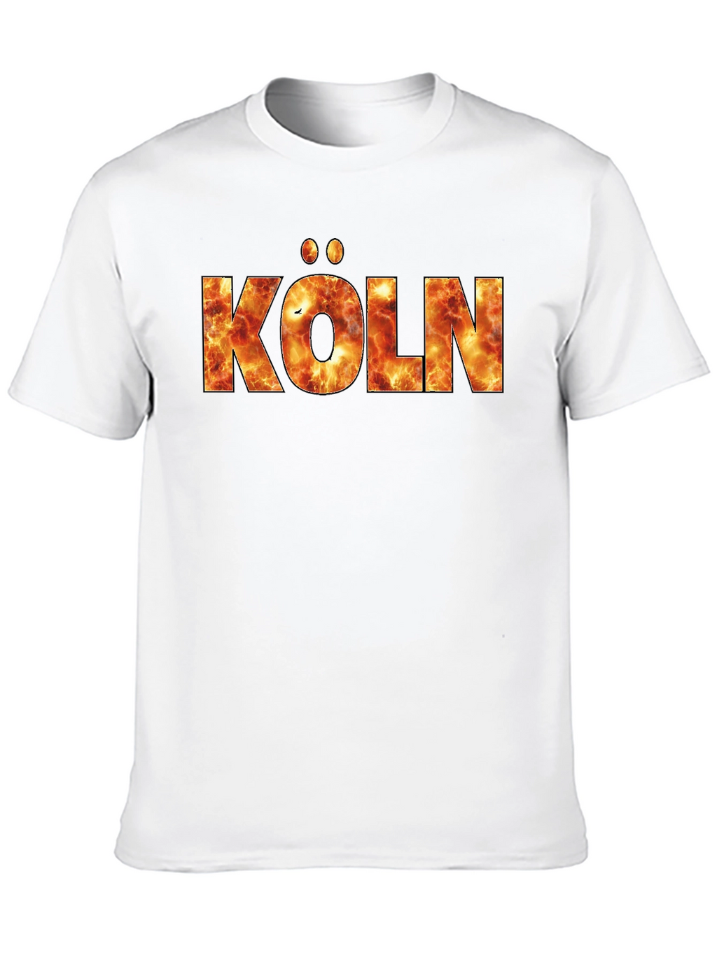 Köln Fire Print T-Shirt - Black Crew Neck