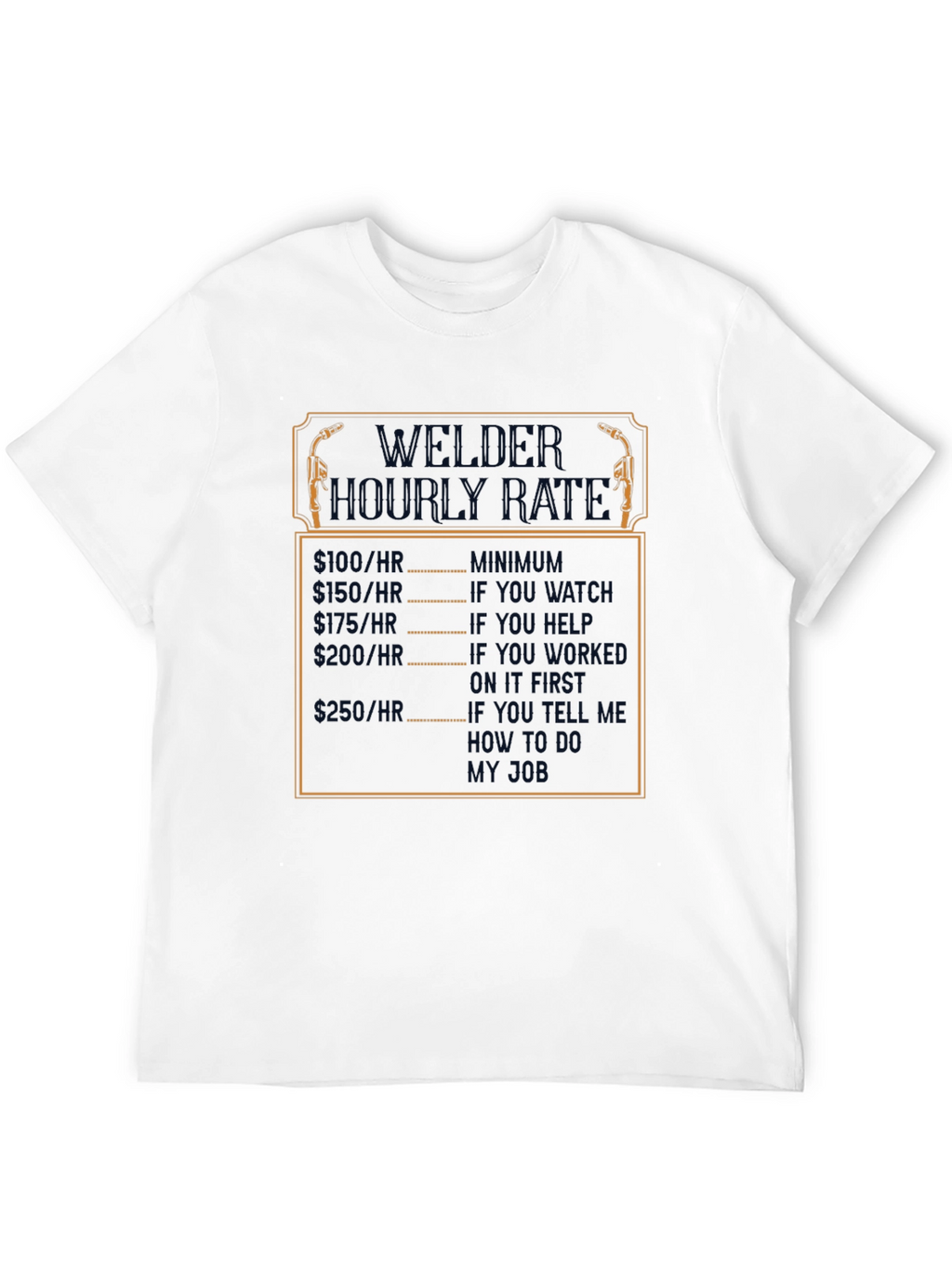 Welder Hourly Rate Funny Black T-Shirt