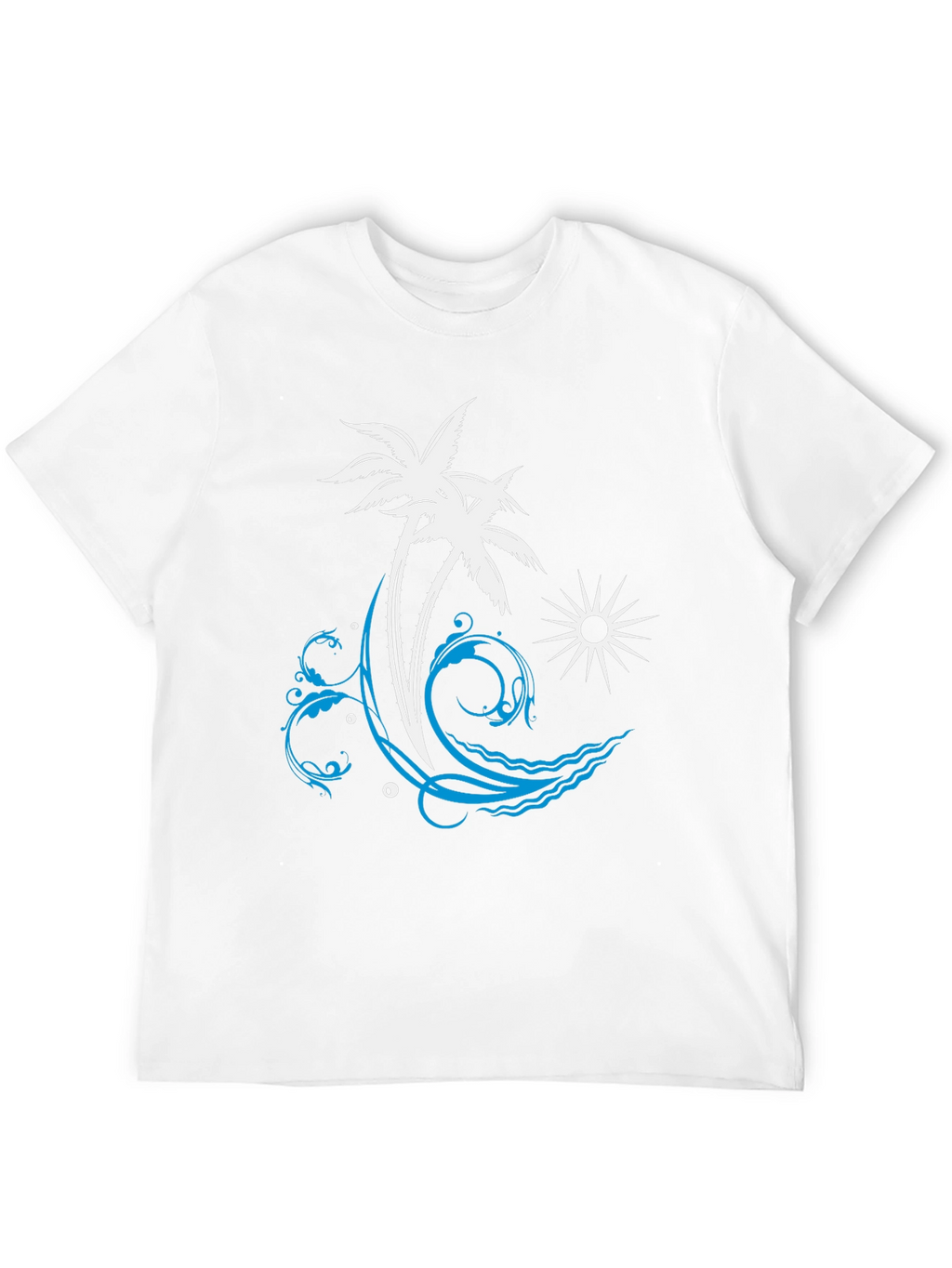 Tropical Palm Tree Wave Graphic T-Shirt