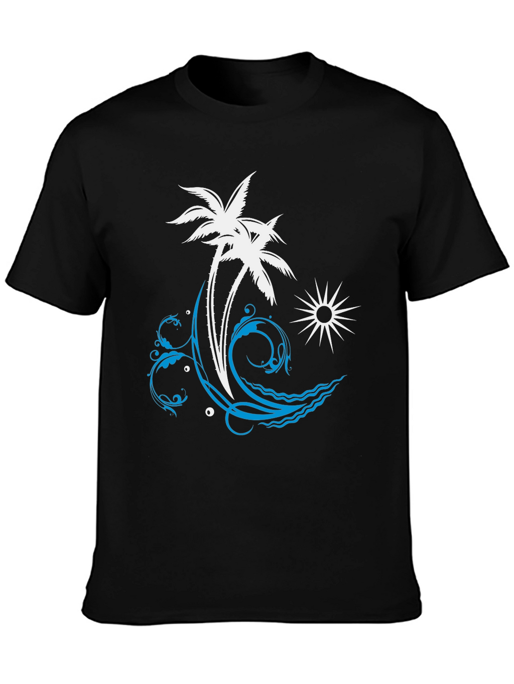 Tropical Palm Tree Wave Graphic T-Shirt