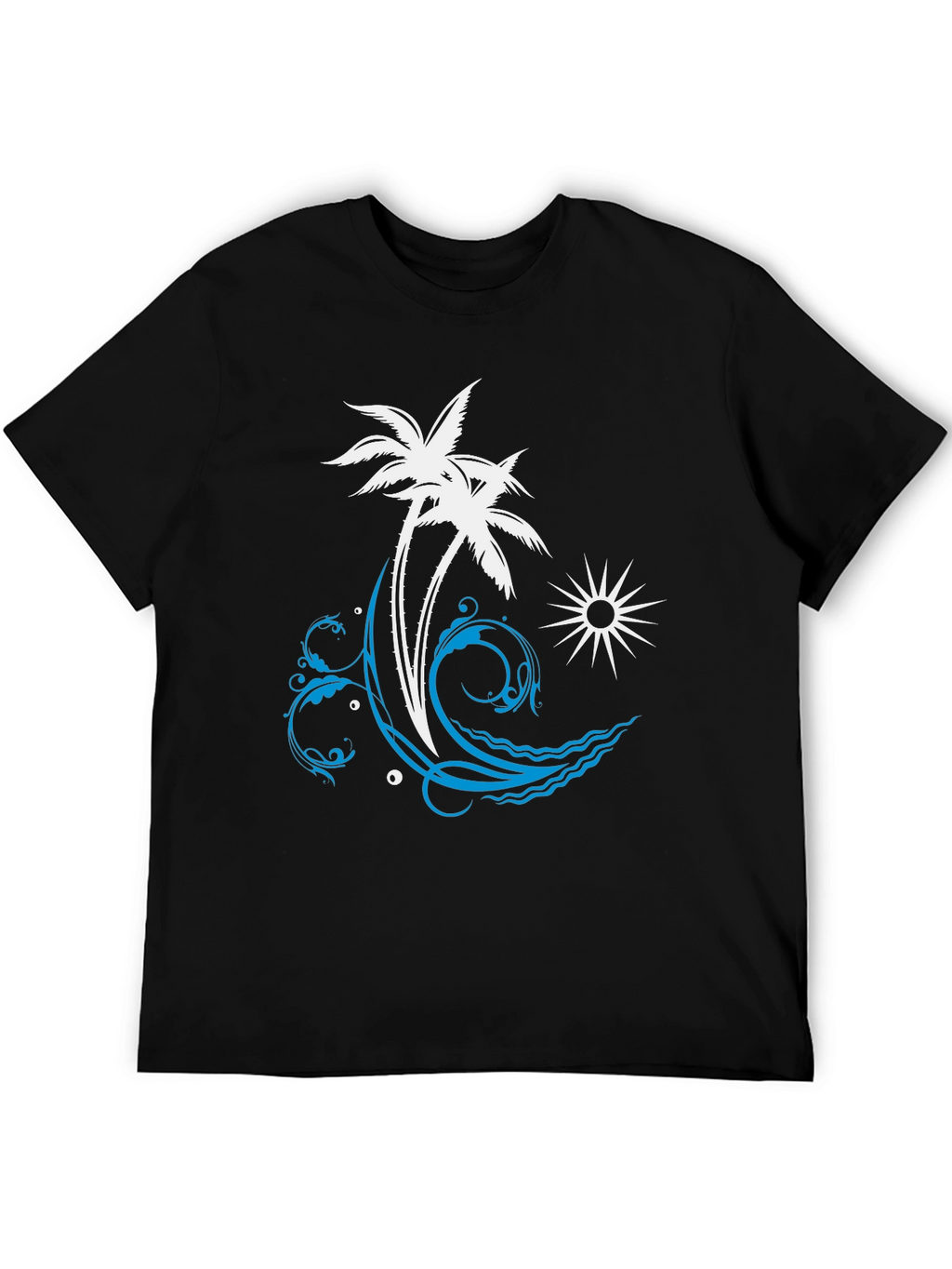 Tropical Palm Tree Wave Graphic T-Shirt