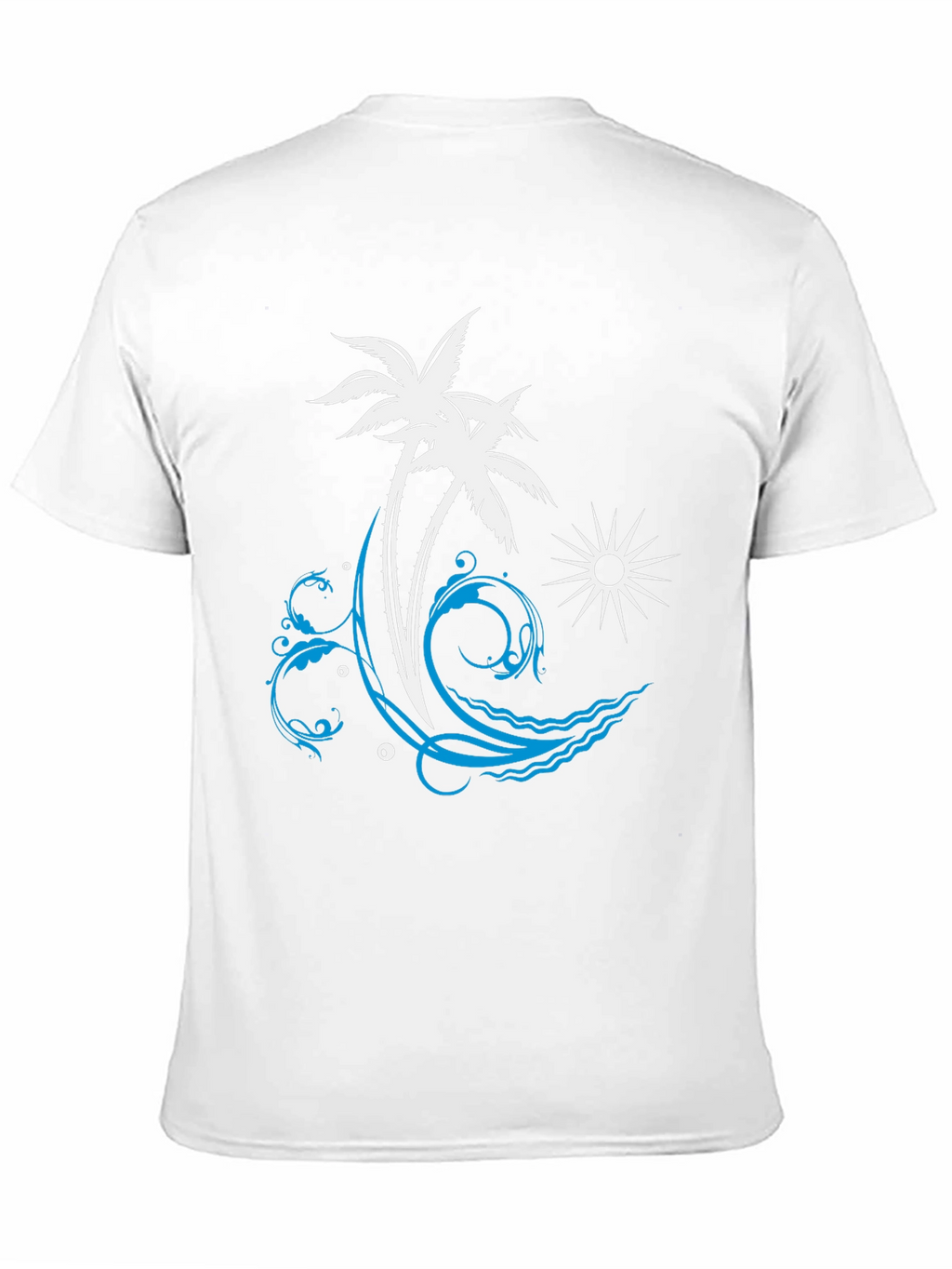 Tropical Palm Tree Wave Graphic T-Shirt