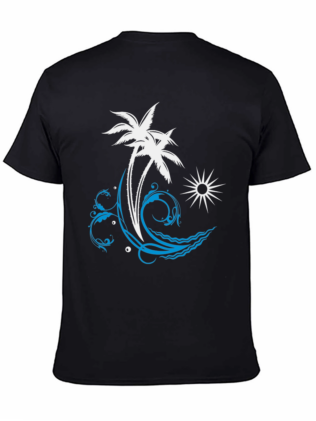 Tropical Palm Tree Wave Graphic T-Shirt