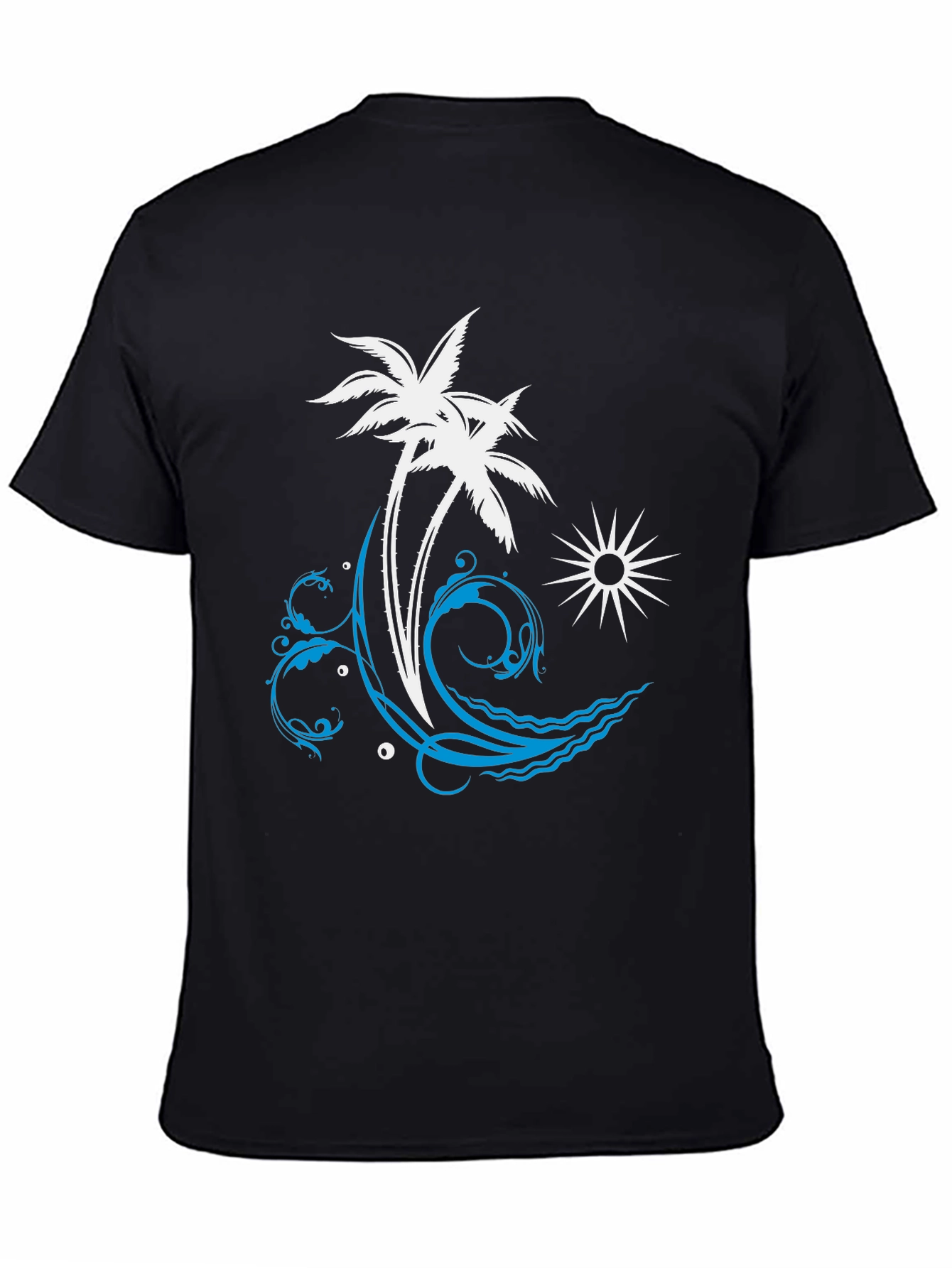 Tropical Palm Tree Wave Graphic T-Shirt