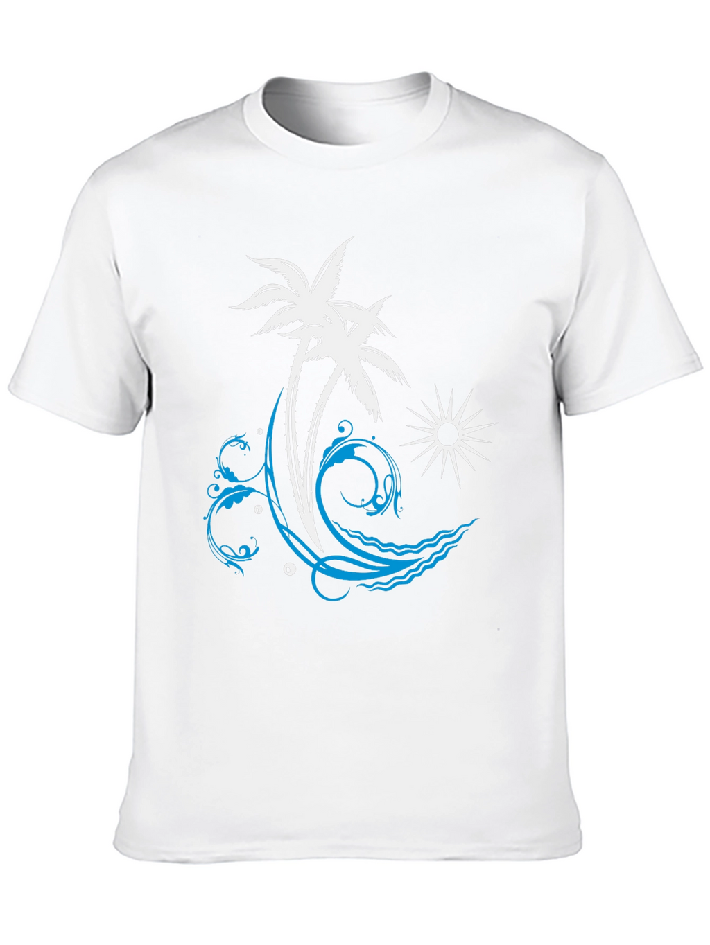 Tropical Palm Tree Wave Graphic T-Shirt