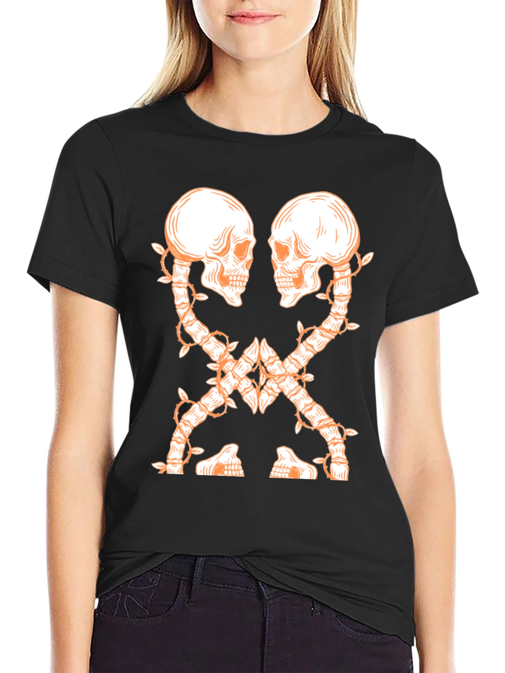 Skull Vine Graphic Tee - Dark and Edgy Design