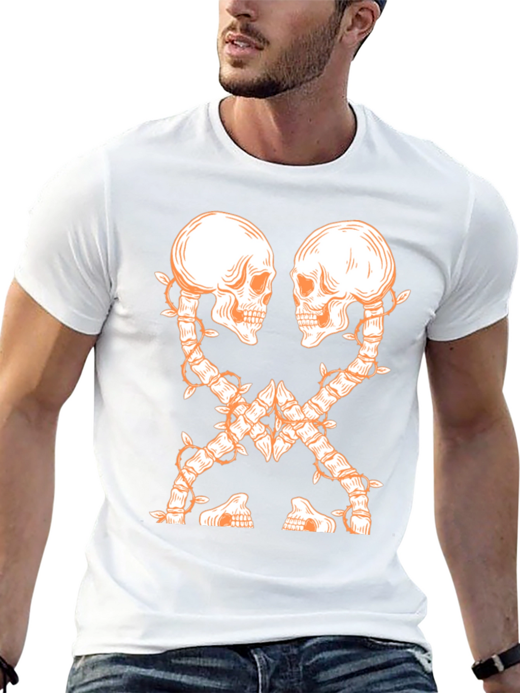 Skull Vine Graphic Tee - Dark and Edgy Design