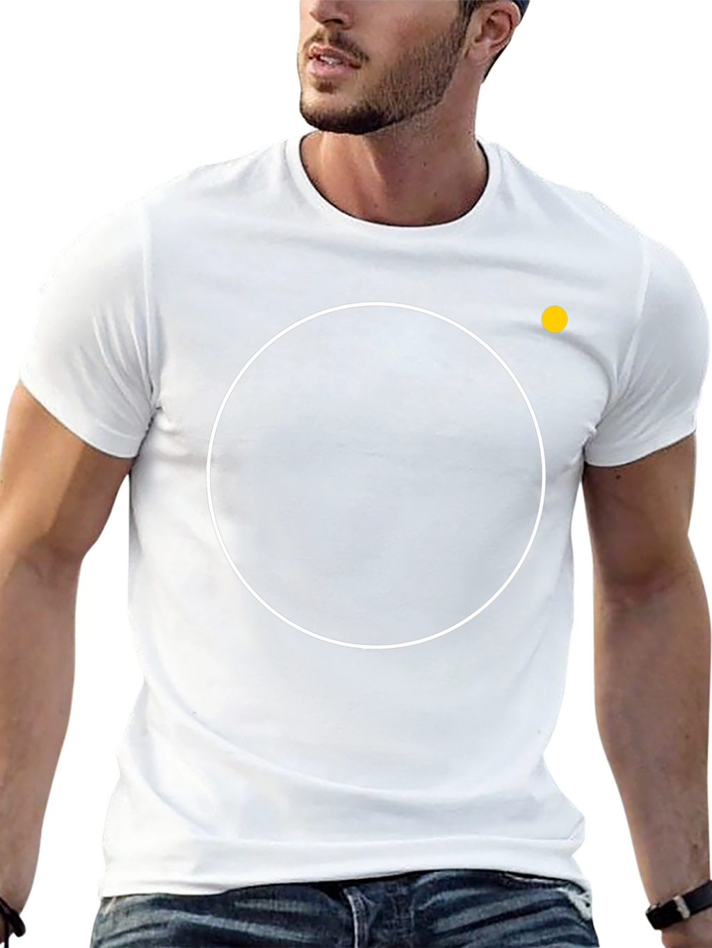 Modern Black T-Shirt with Circle Design
