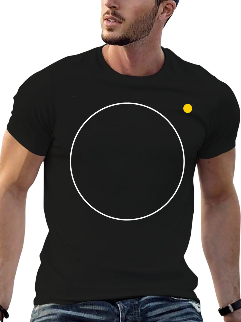 Modern Black T-Shirt with Circle Design