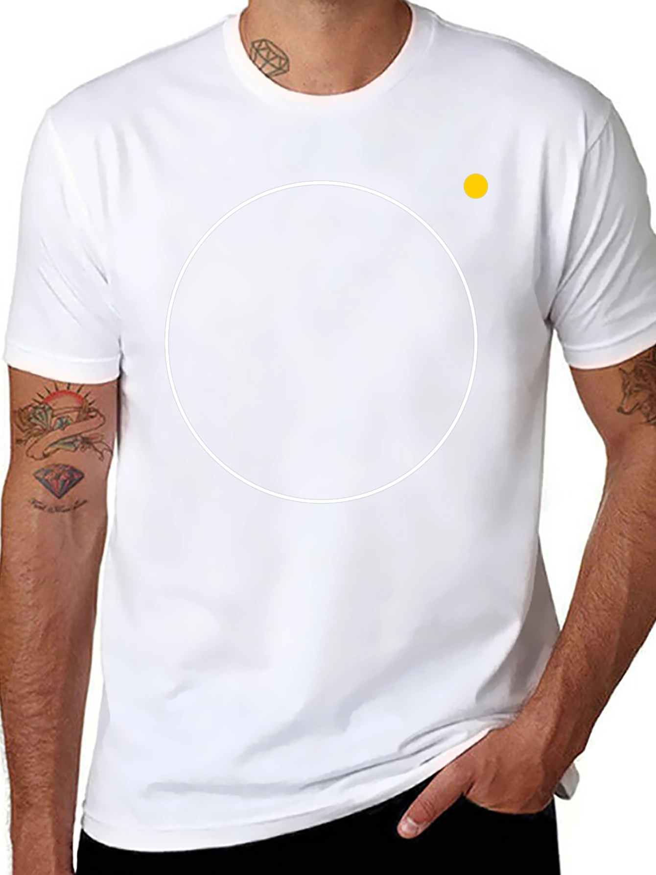 Modern Black T-Shirt with Circle Design