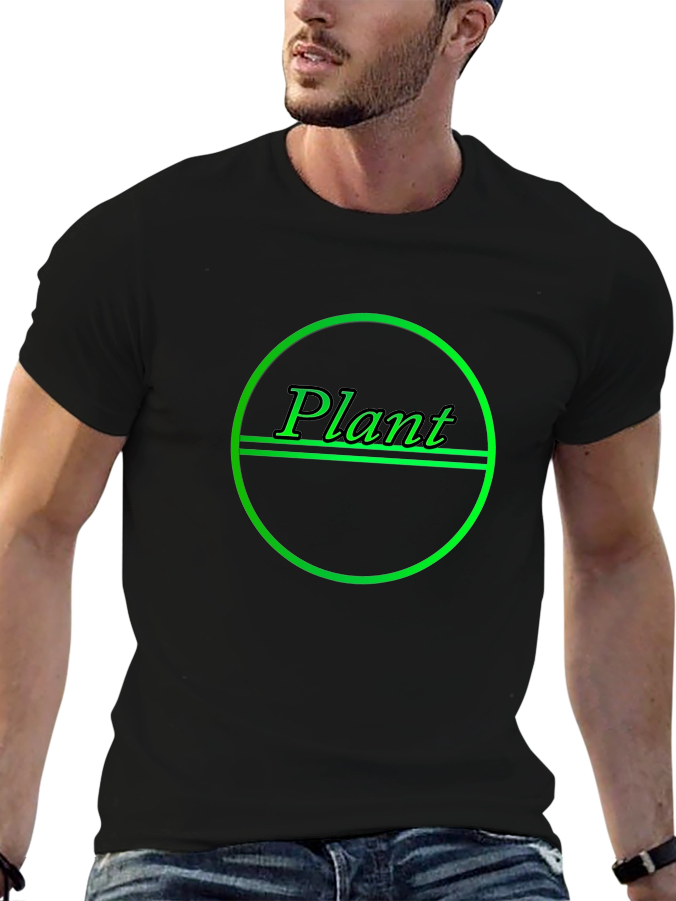 Plant Graphic T-Shirt - Black