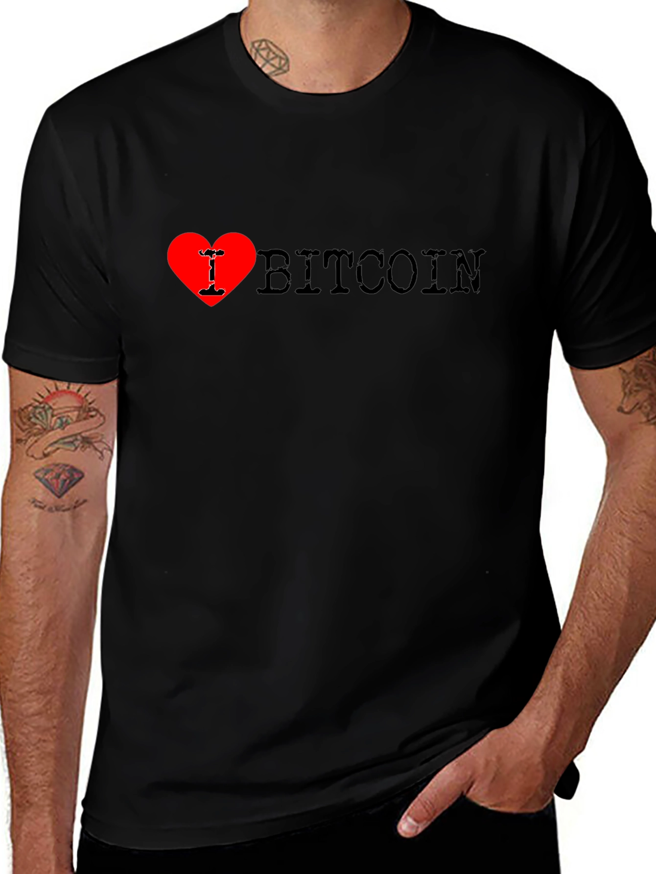 I Heart Bitcoin Black T-Shirt