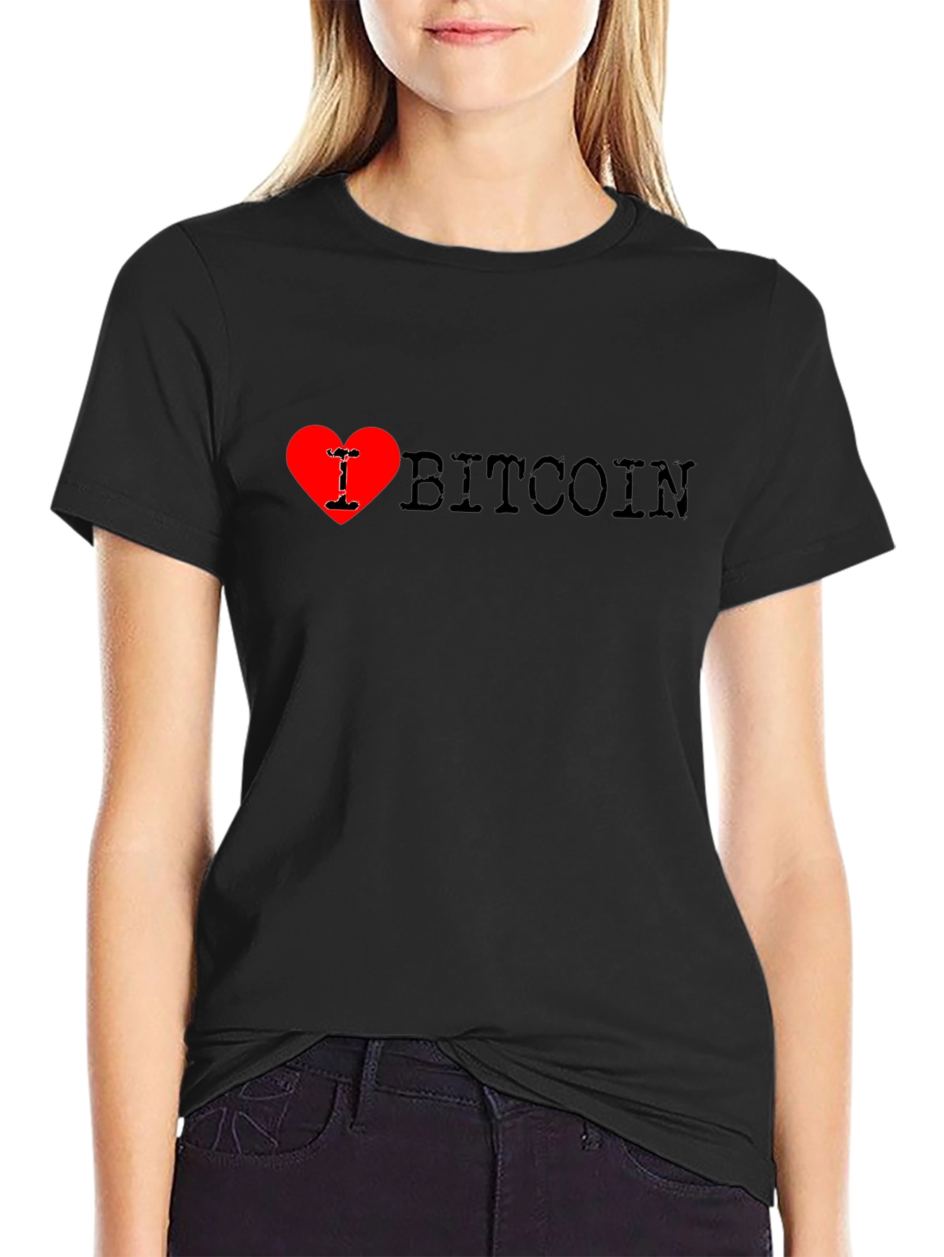 I Heart Bitcoin Black T-Shirt