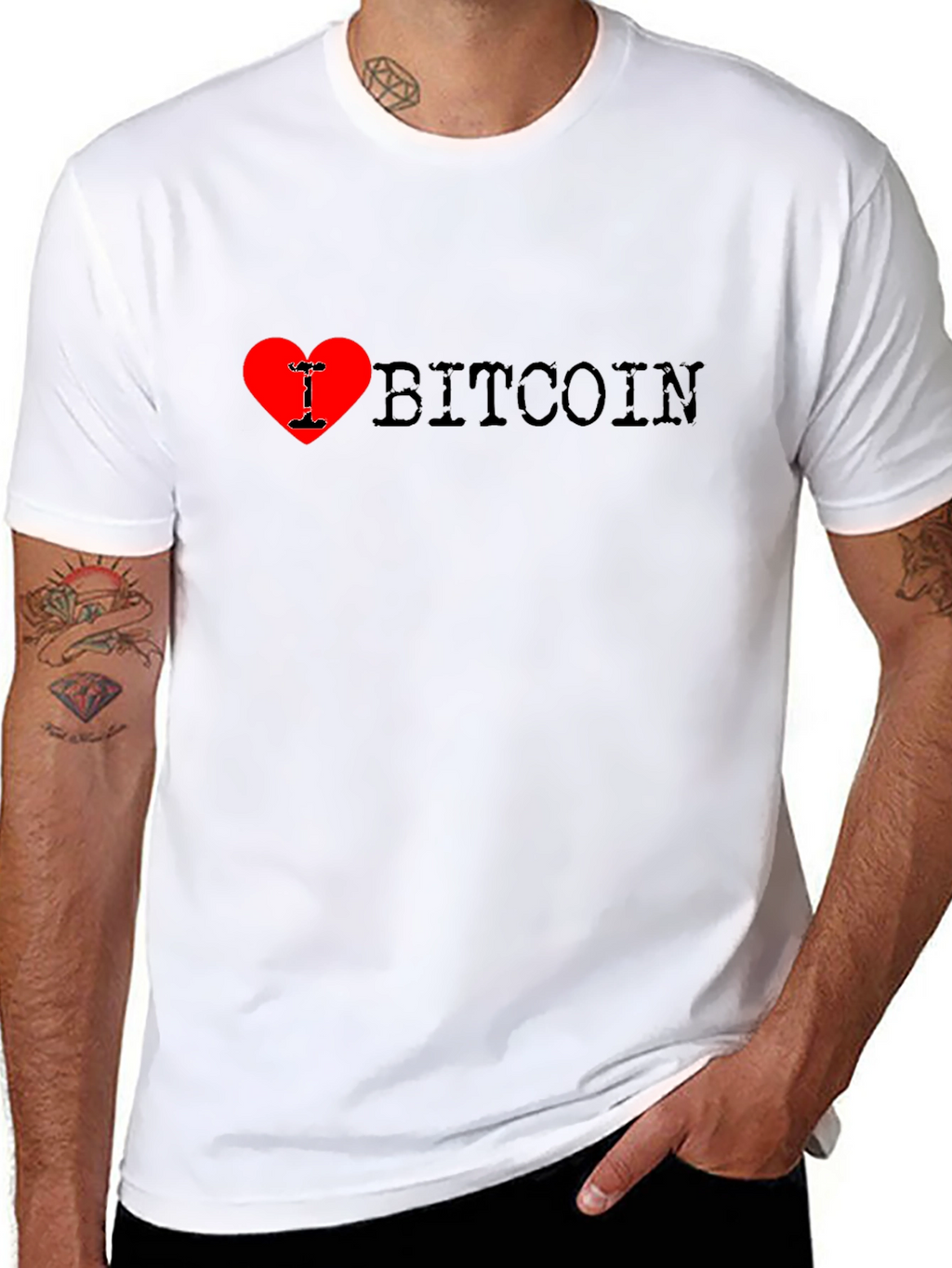 I Heart Bitcoin Black T-Shirt