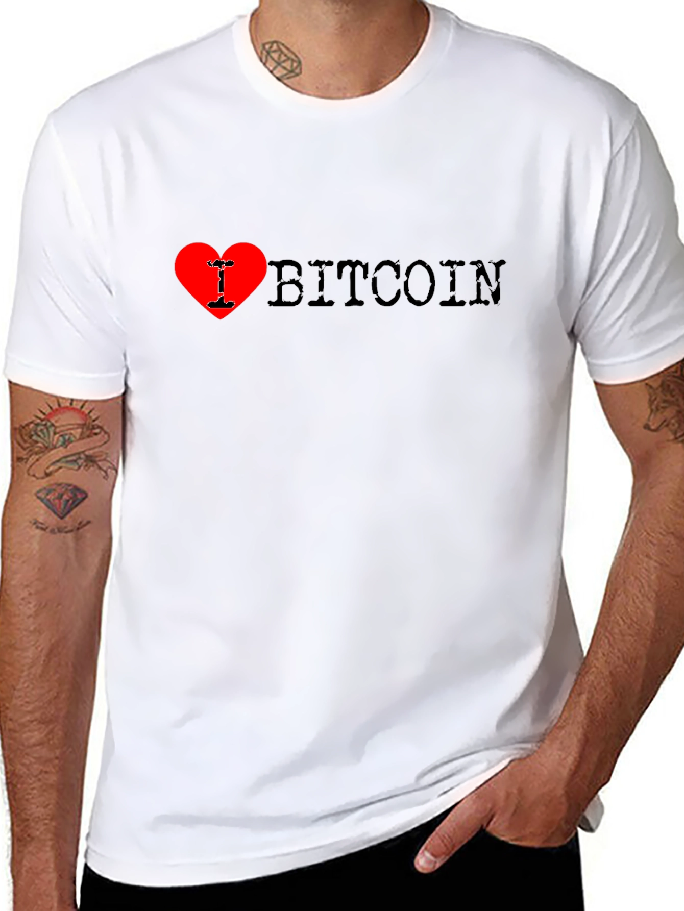 I Heart Bitcoin Black T-Shirt