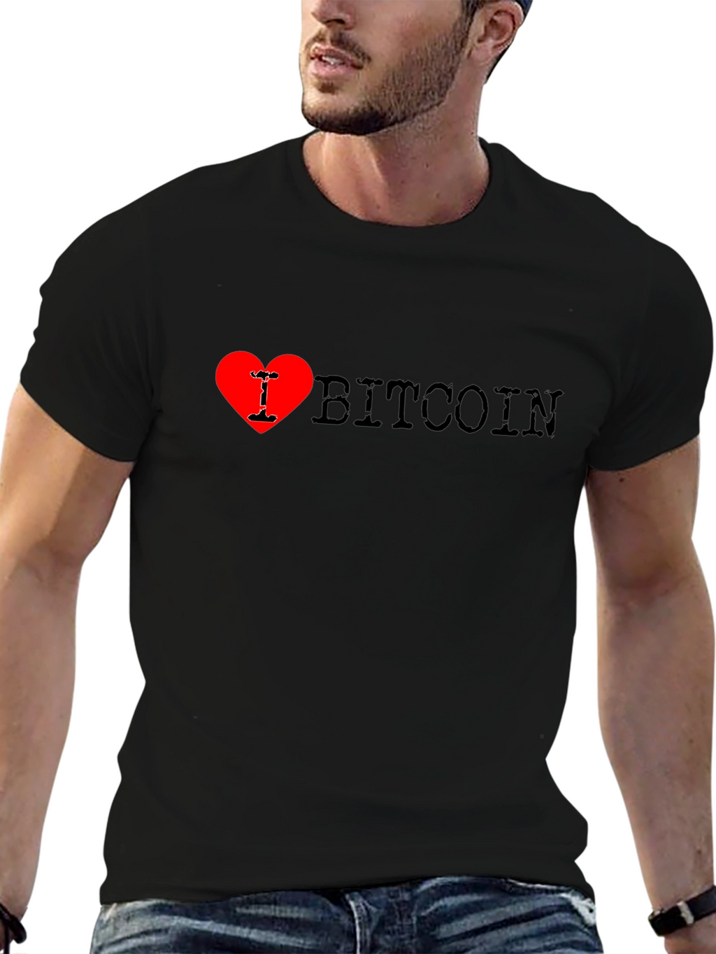 I Heart Bitcoin Black T-Shirt