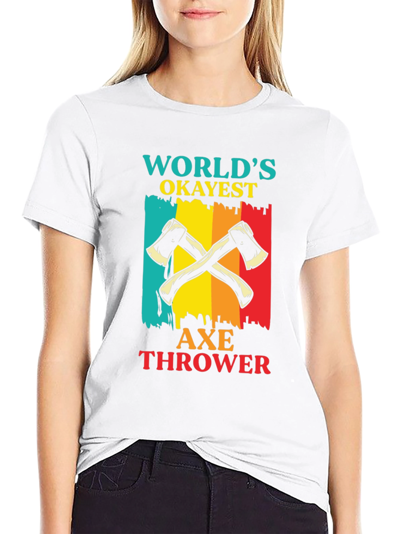 Worlds Okayest Axe Thrower T-Shirt