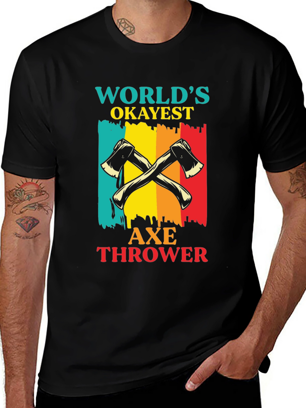 Worlds Okayest Axe Thrower T-Shirt