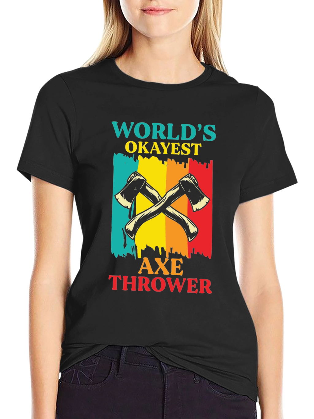 Worlds Okayest Axe Thrower T-Shirt
