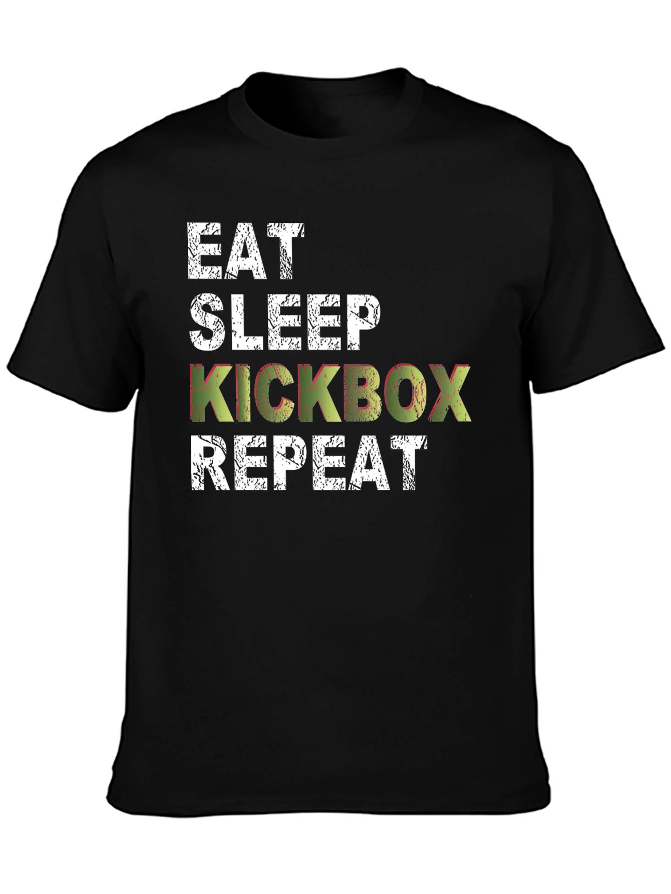 Eat Sleep Kickbox Repeat Mens Black T-Shirt
