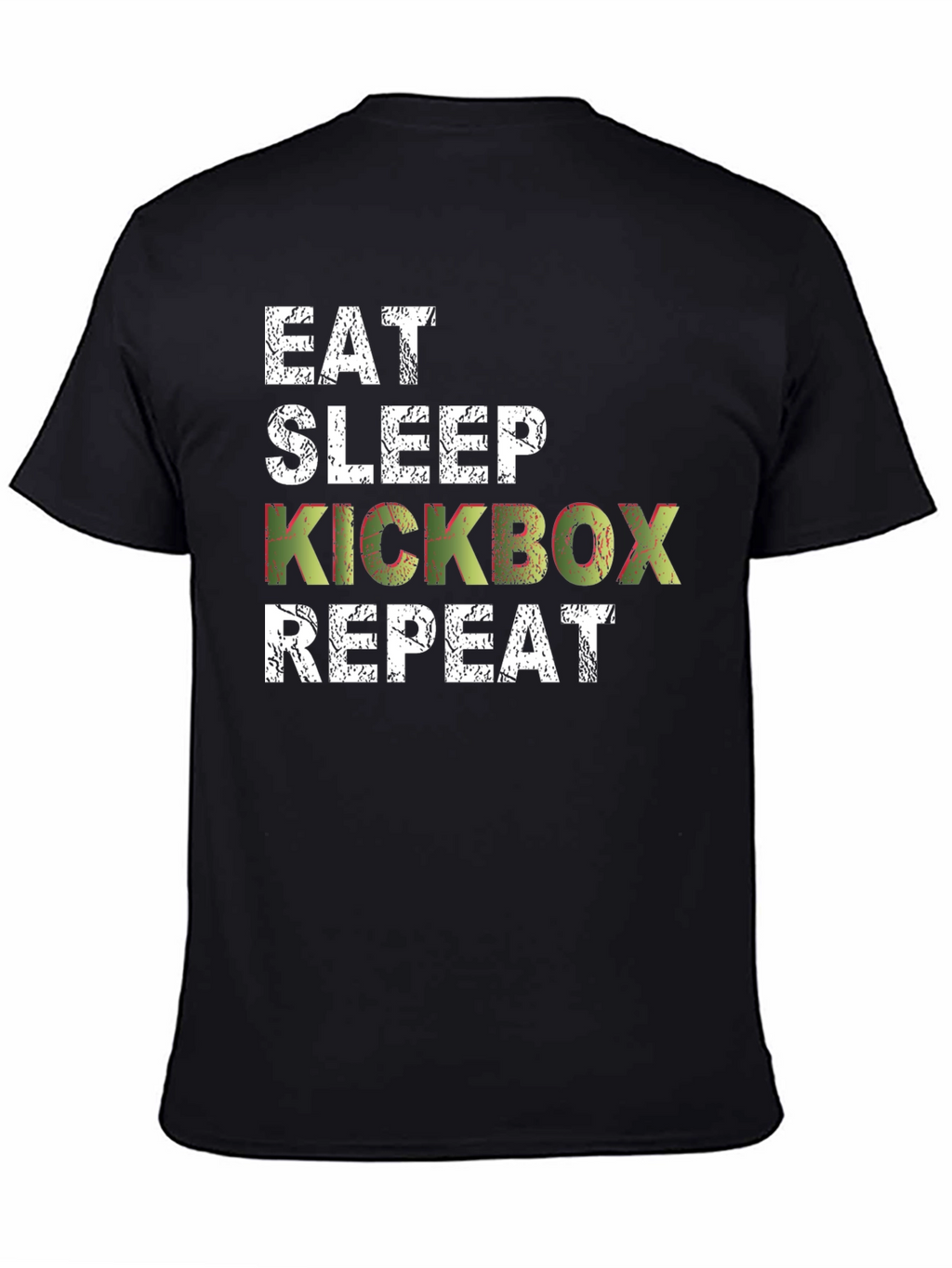 Eat Sleep Kickbox Repeat Mens Black T-Shirt