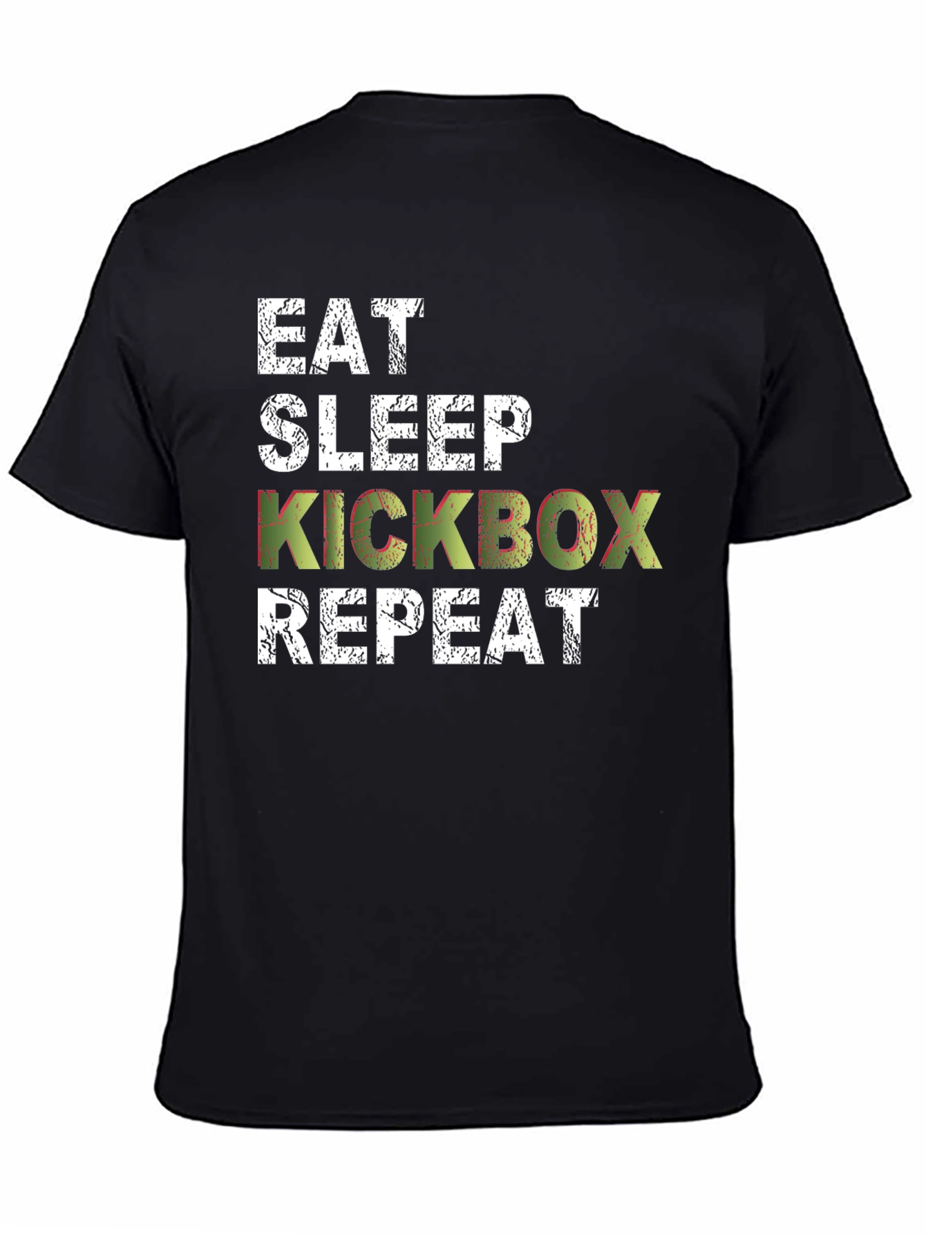 Eat Sleep Kickbox Repeat Mens Black T-Shirt