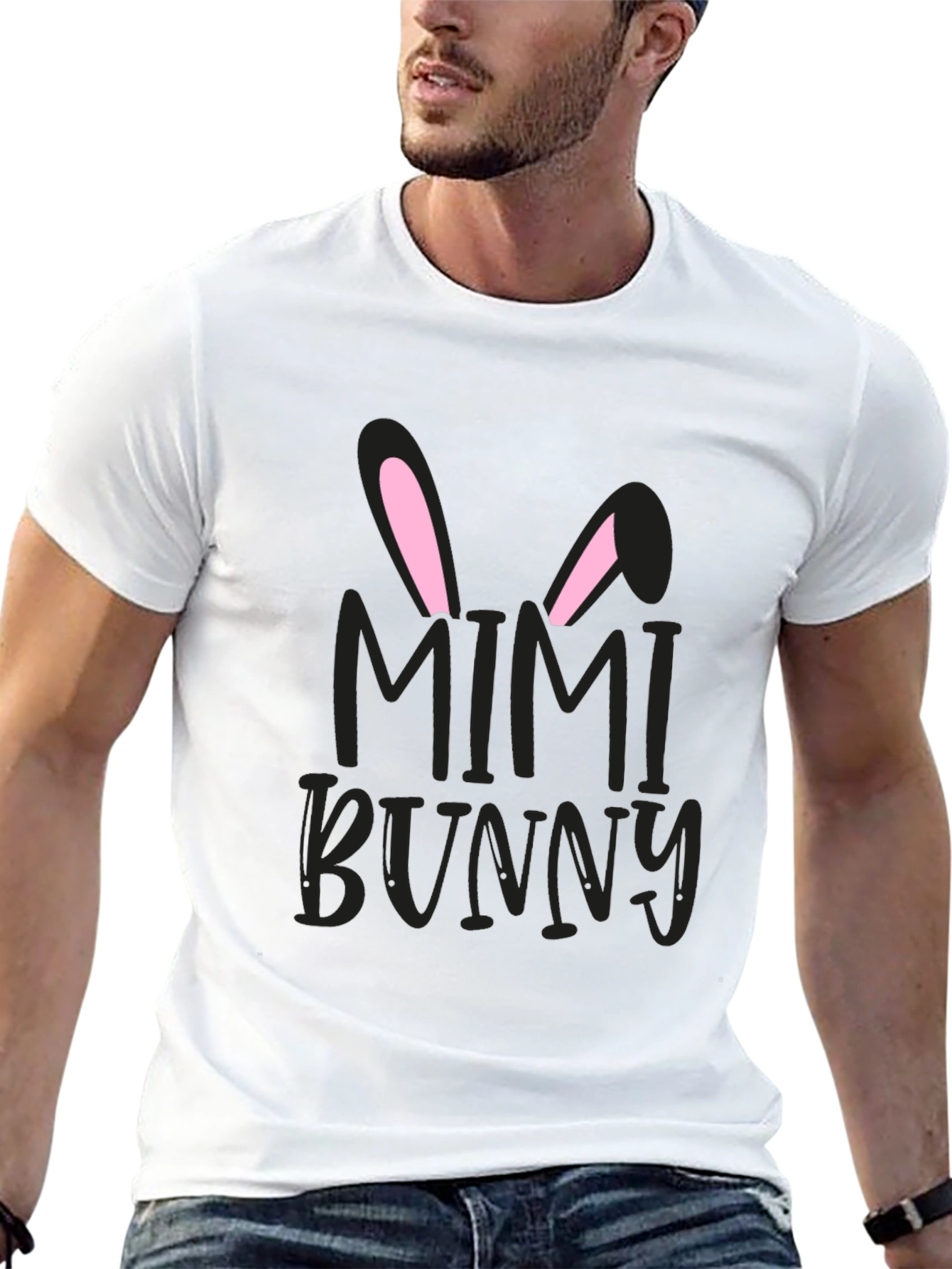 Mimi Bunny Easter Graphic Tee - Black