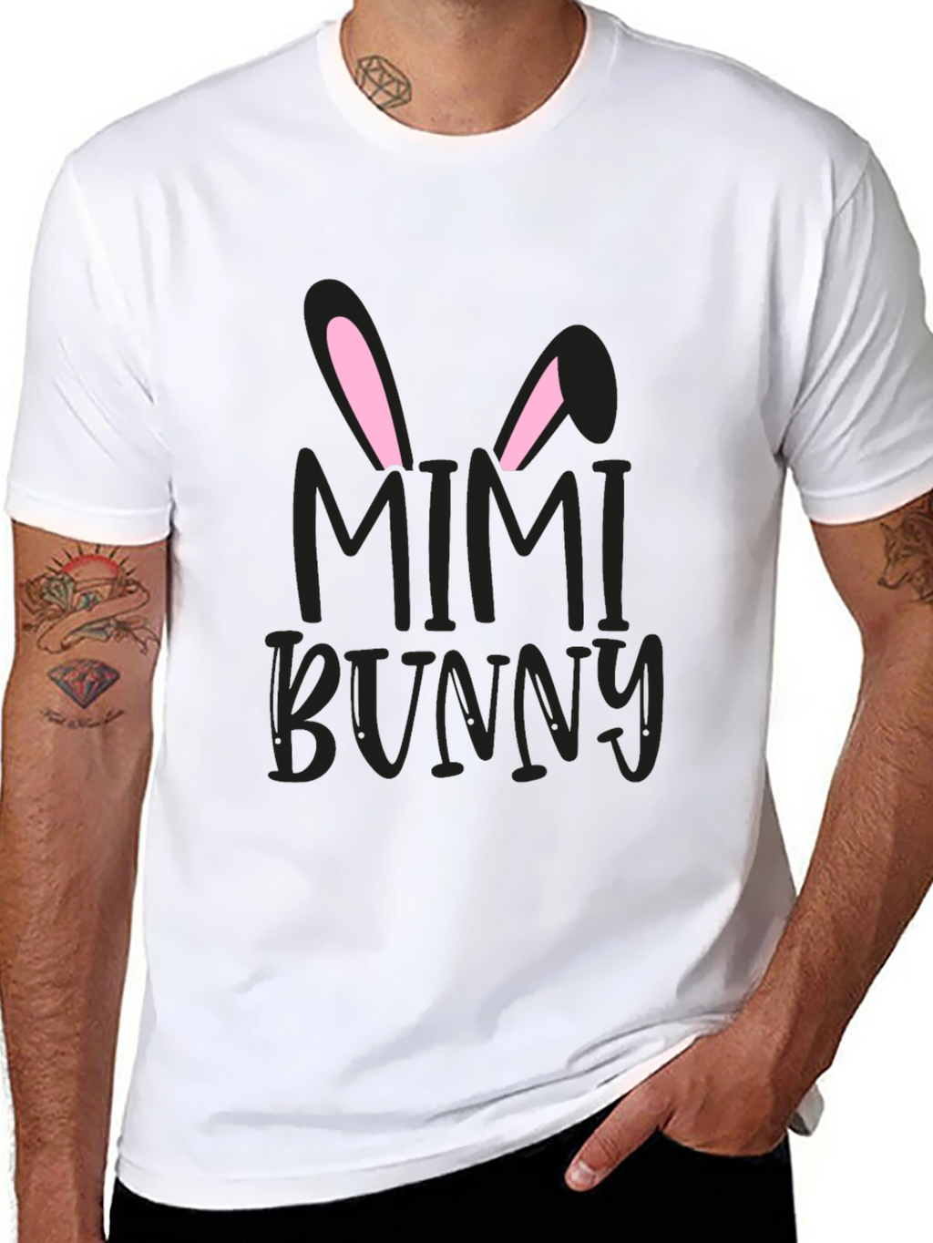 Mimi Bunny Easter Graphic Tee - Black
