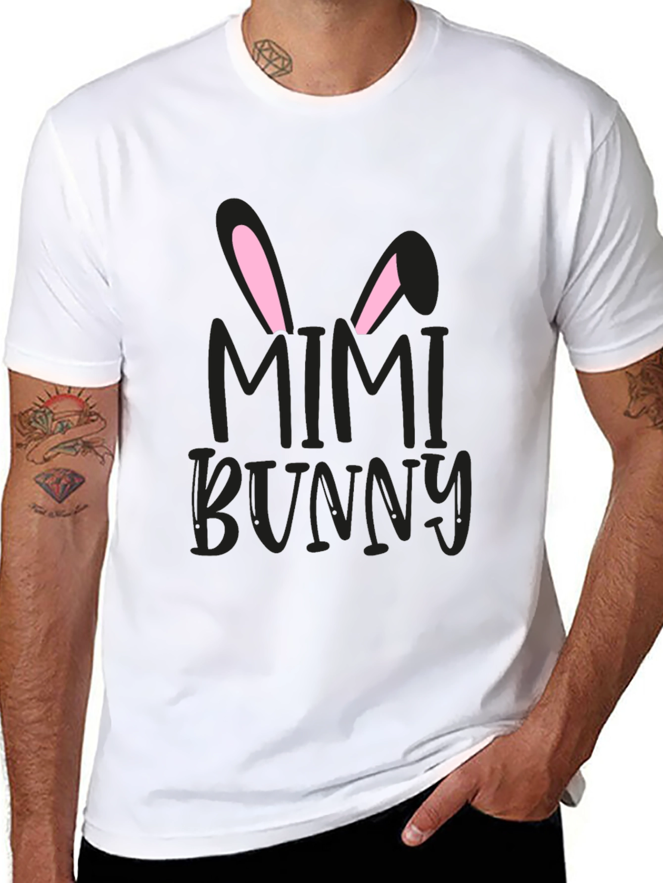 Mimi Bunny Easter Graphic Tee - Black