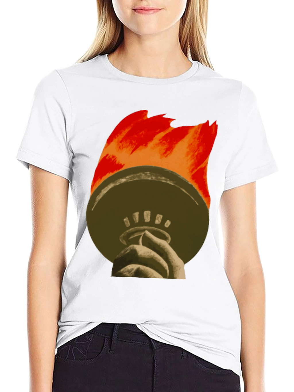 Liberty Torch Graphic Tee - Black Cotton