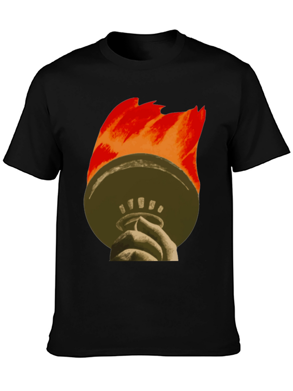 Liberty Torch Graphic Tee - Black Cotton
